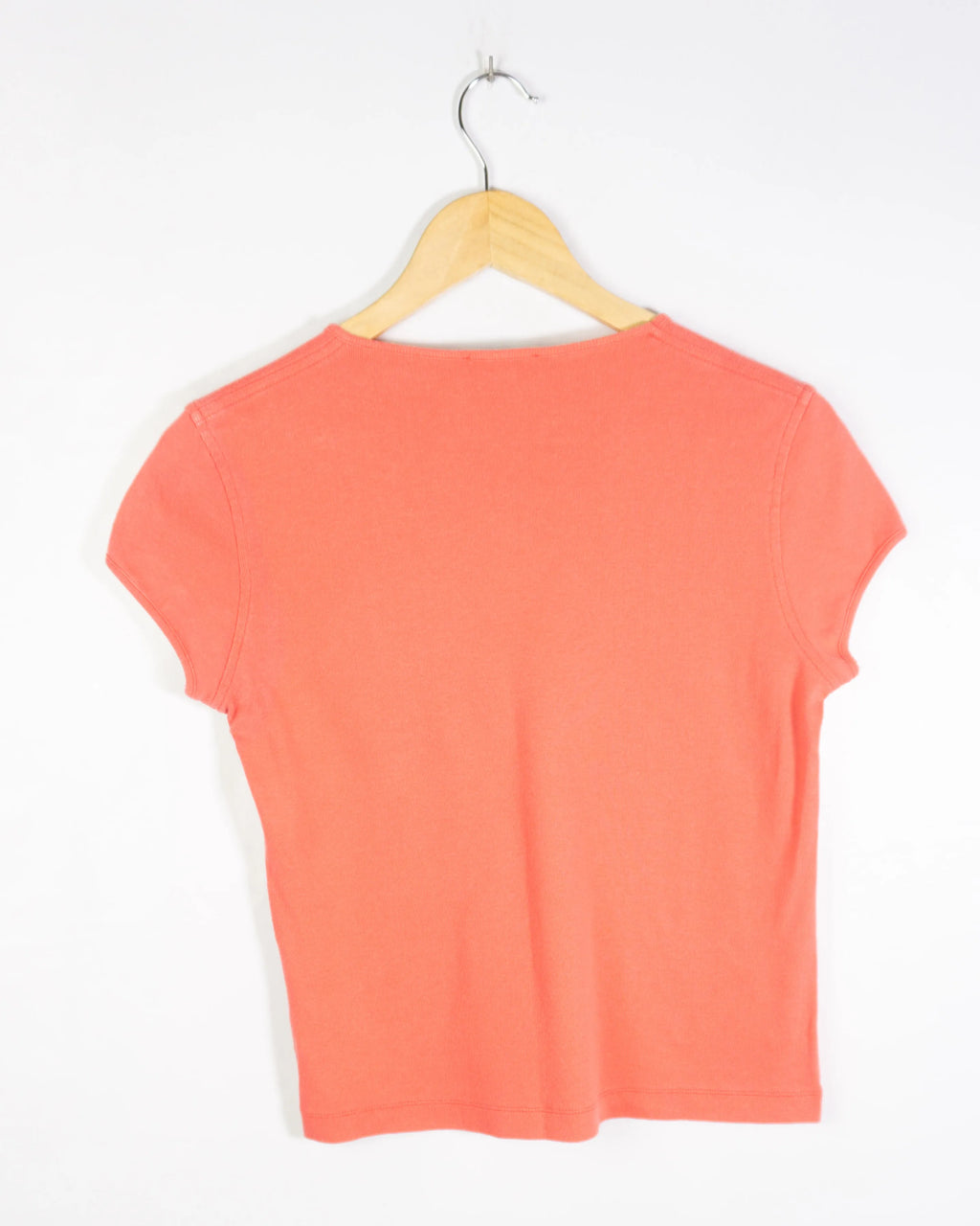 Camiseta Burberry London Coral Cuello Pico Mujer — Talla 44