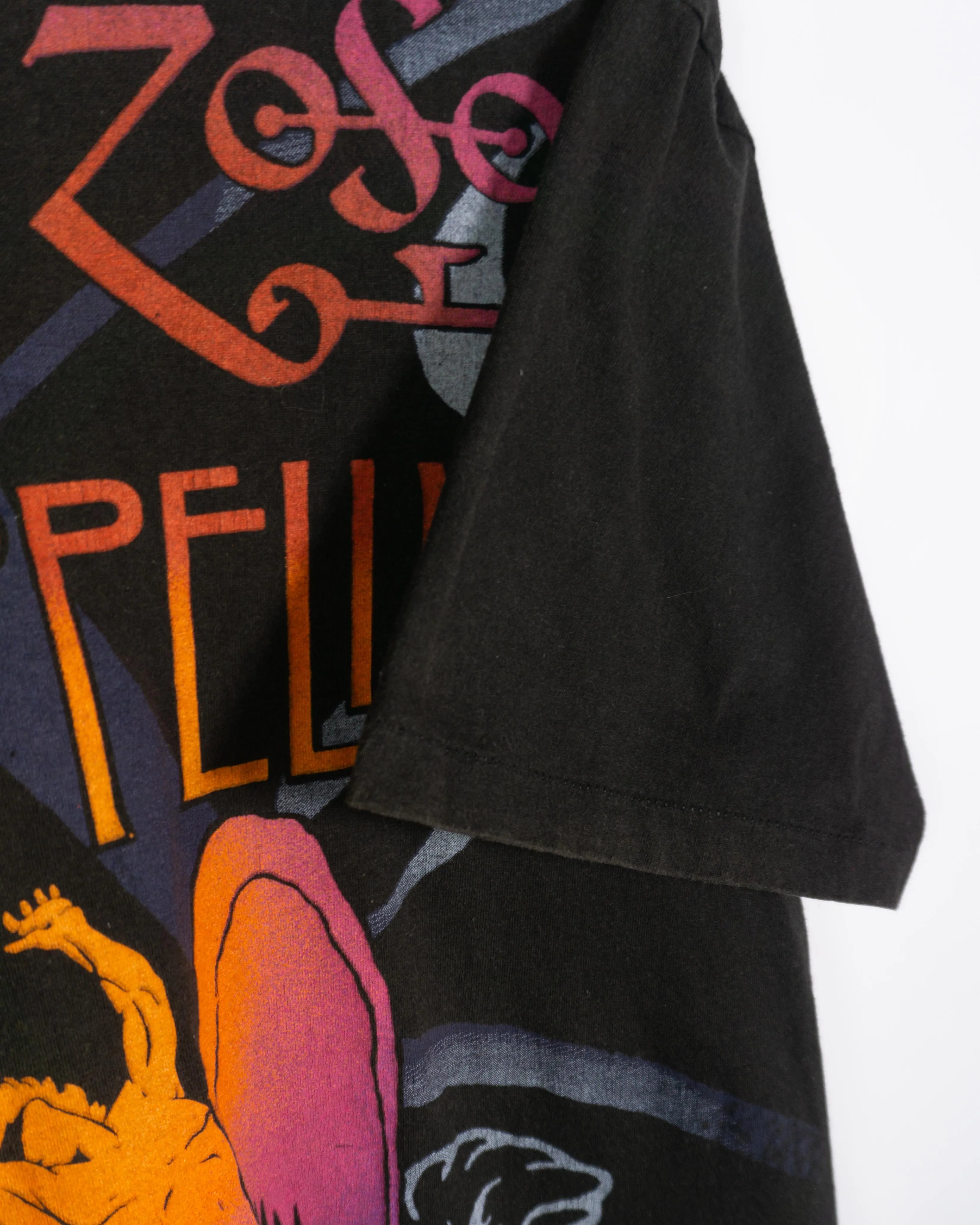 Camiseta Led Zeppelin Zoso Negro Hanes Vintage 90s — Talla XL