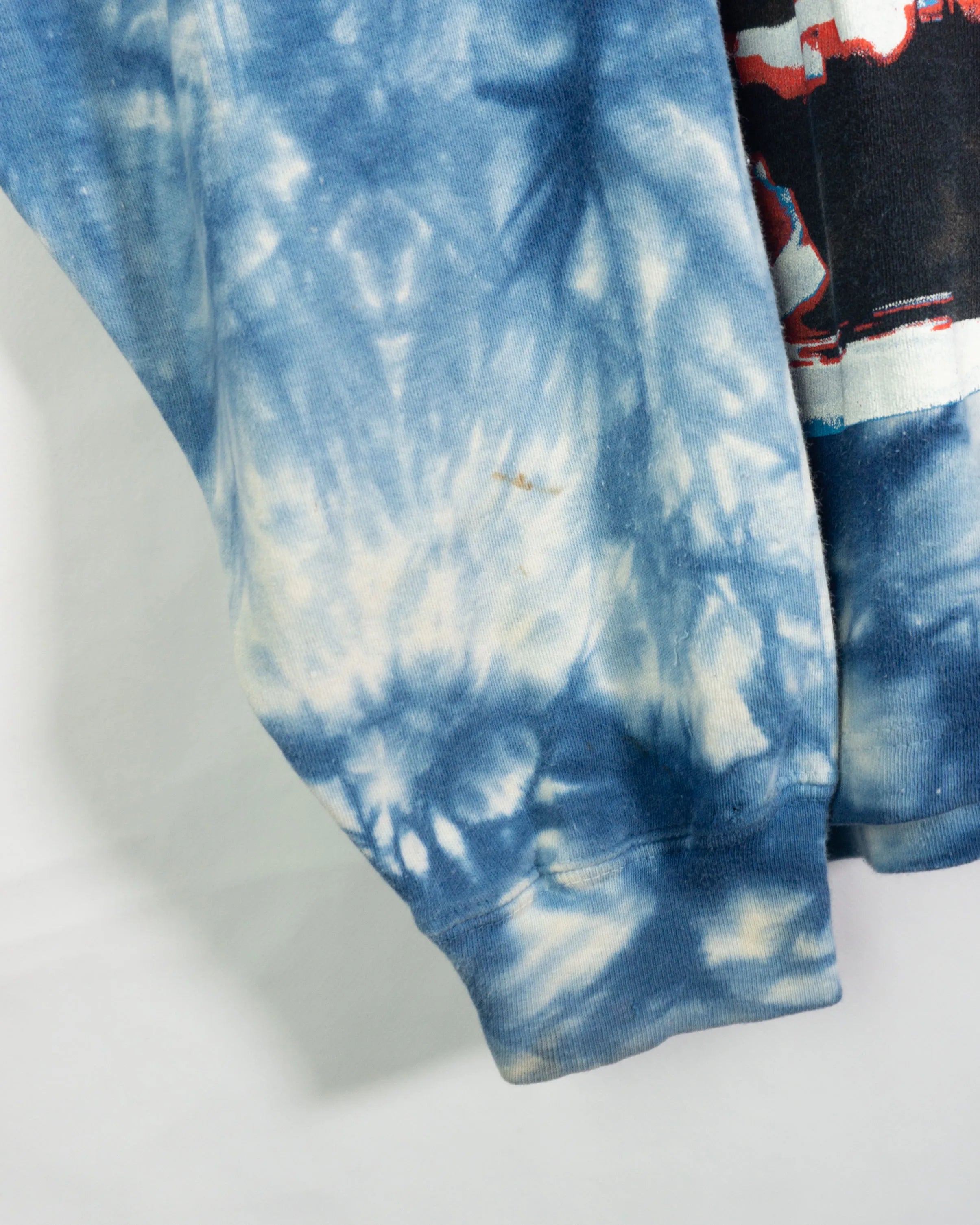 Camiseta Manga Larga U2 Achtung Baby Tie-Dye Azul Vintage 90s — Talla XL