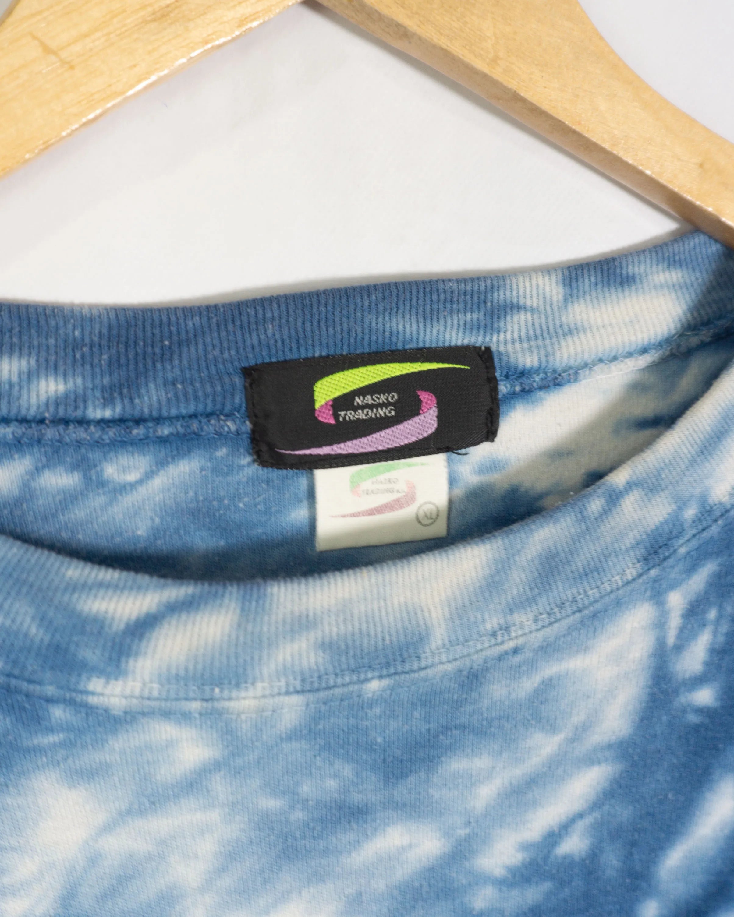 Camiseta Manga Larga U2 Achtung Baby Tie-Dye Azul Vintage 90s — Talla XL