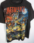 Camiseta Metallica Calavera Negro Vintage 90s — Talla M