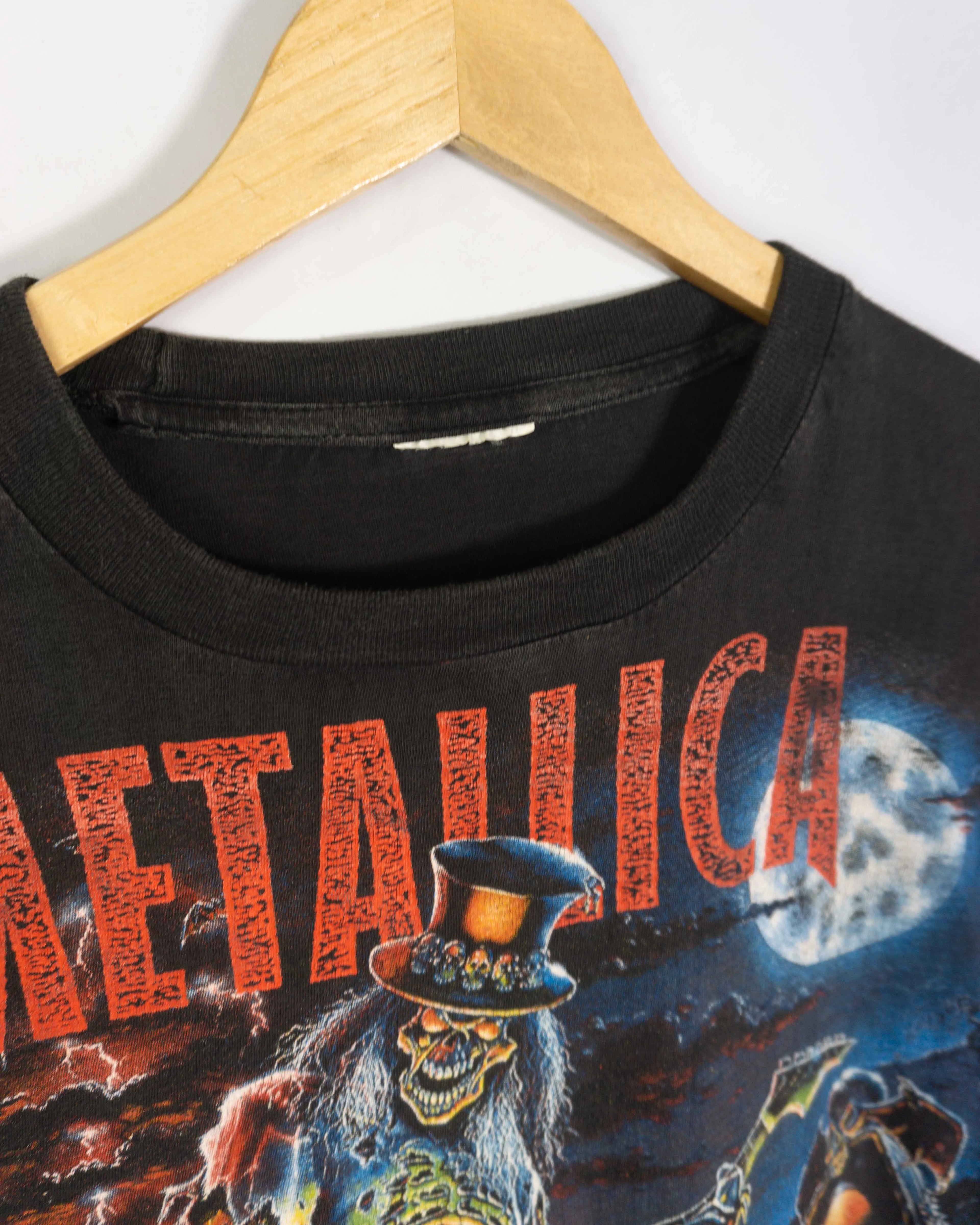 Camiseta Metallica Calavera Negro Vintage 90s — Talla M