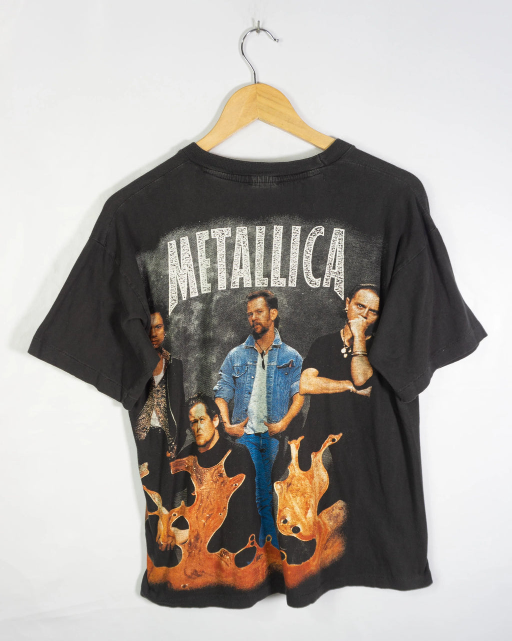 Camiseta Metallica Calavera Negro Vintage 90s — Talla M