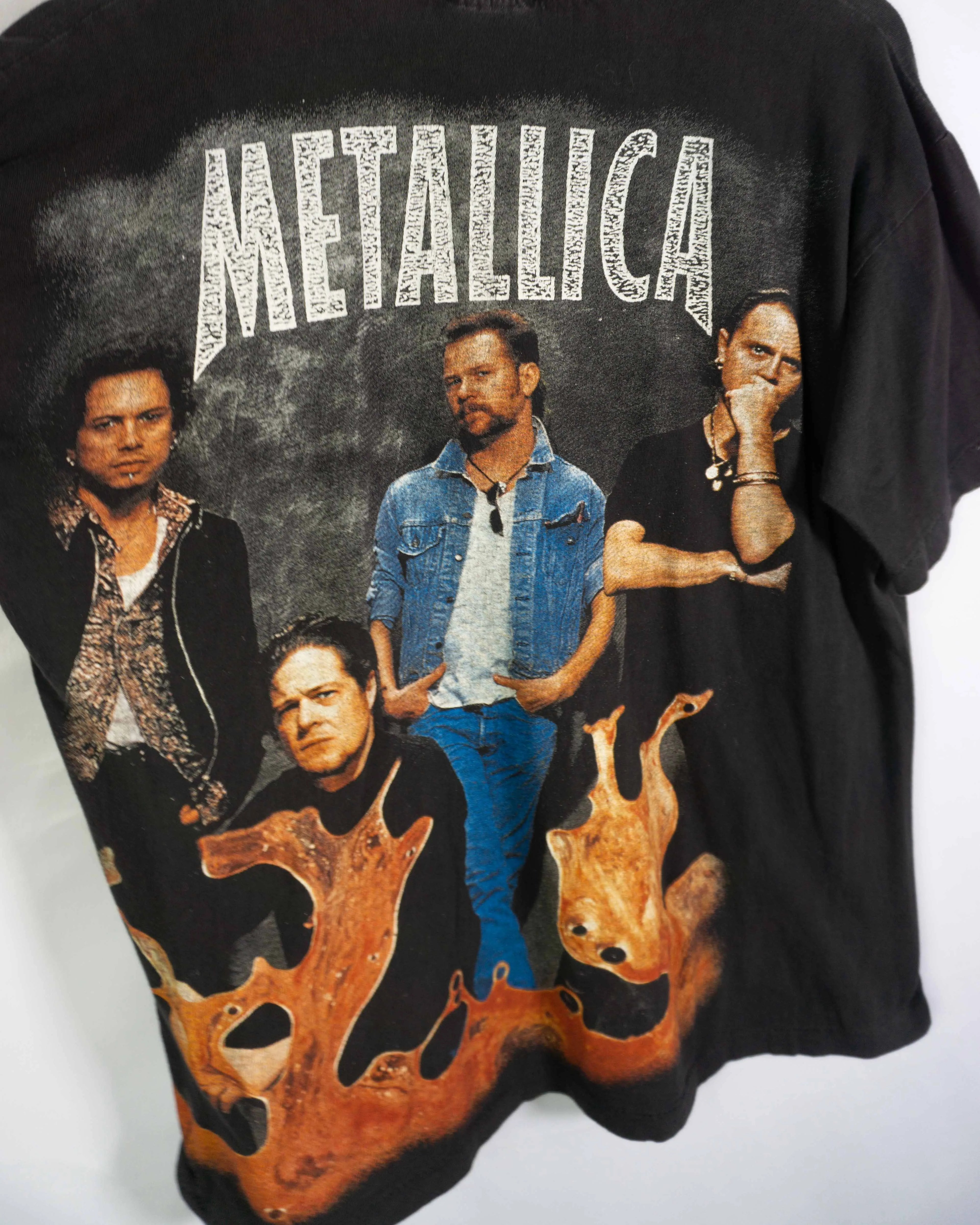 Camiseta Metallica Calavera Negro Vintage 90s — Talla M