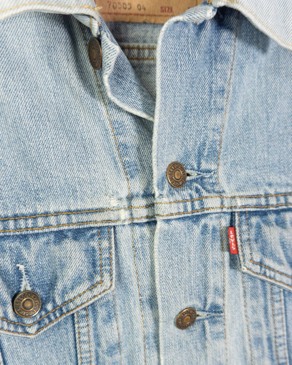 Chaqueta Levi's Light Wash Azul Vintage 90s — Talla S