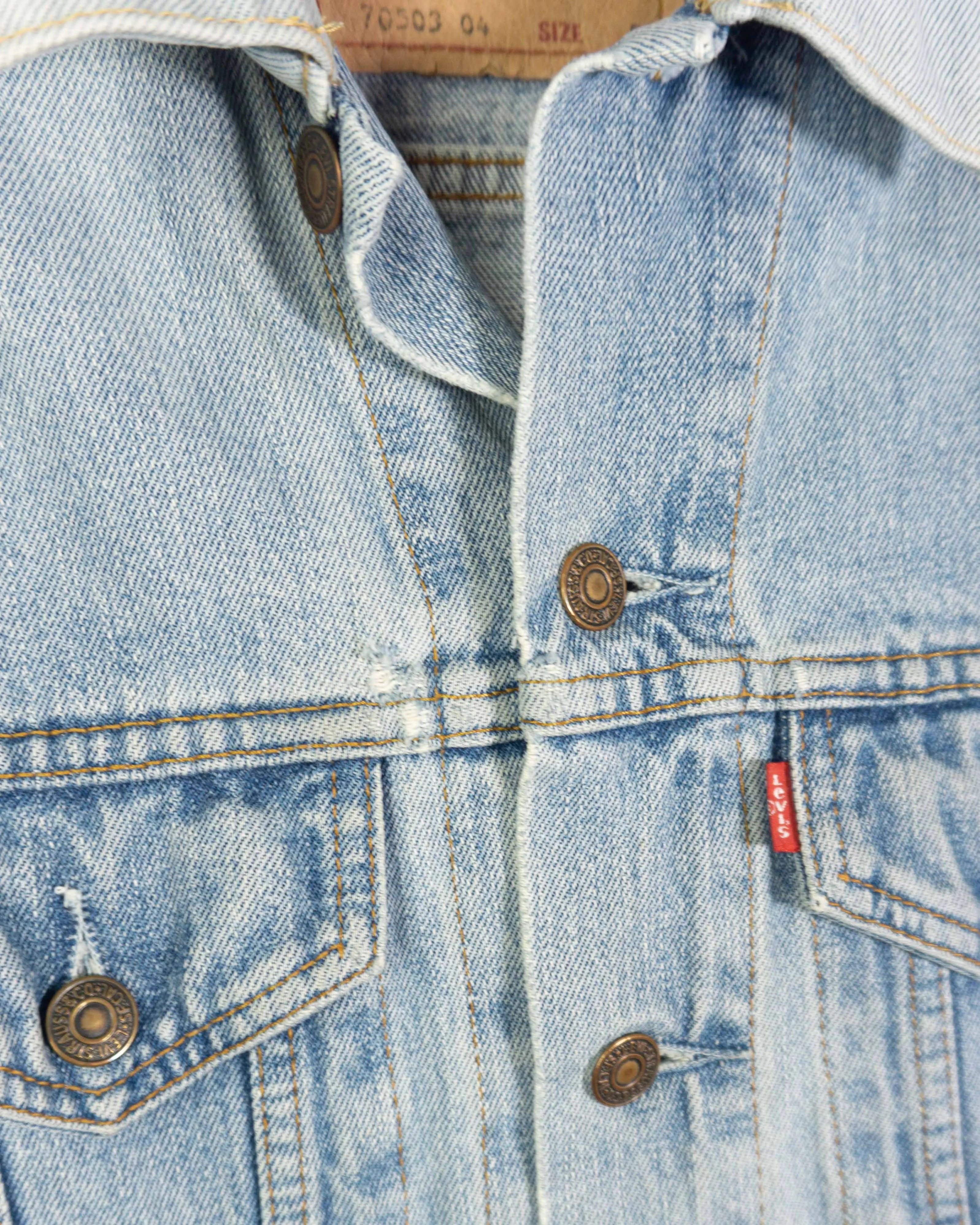 Chaqueta Levi's Light Wash Azul Vintage 90s — Talla S