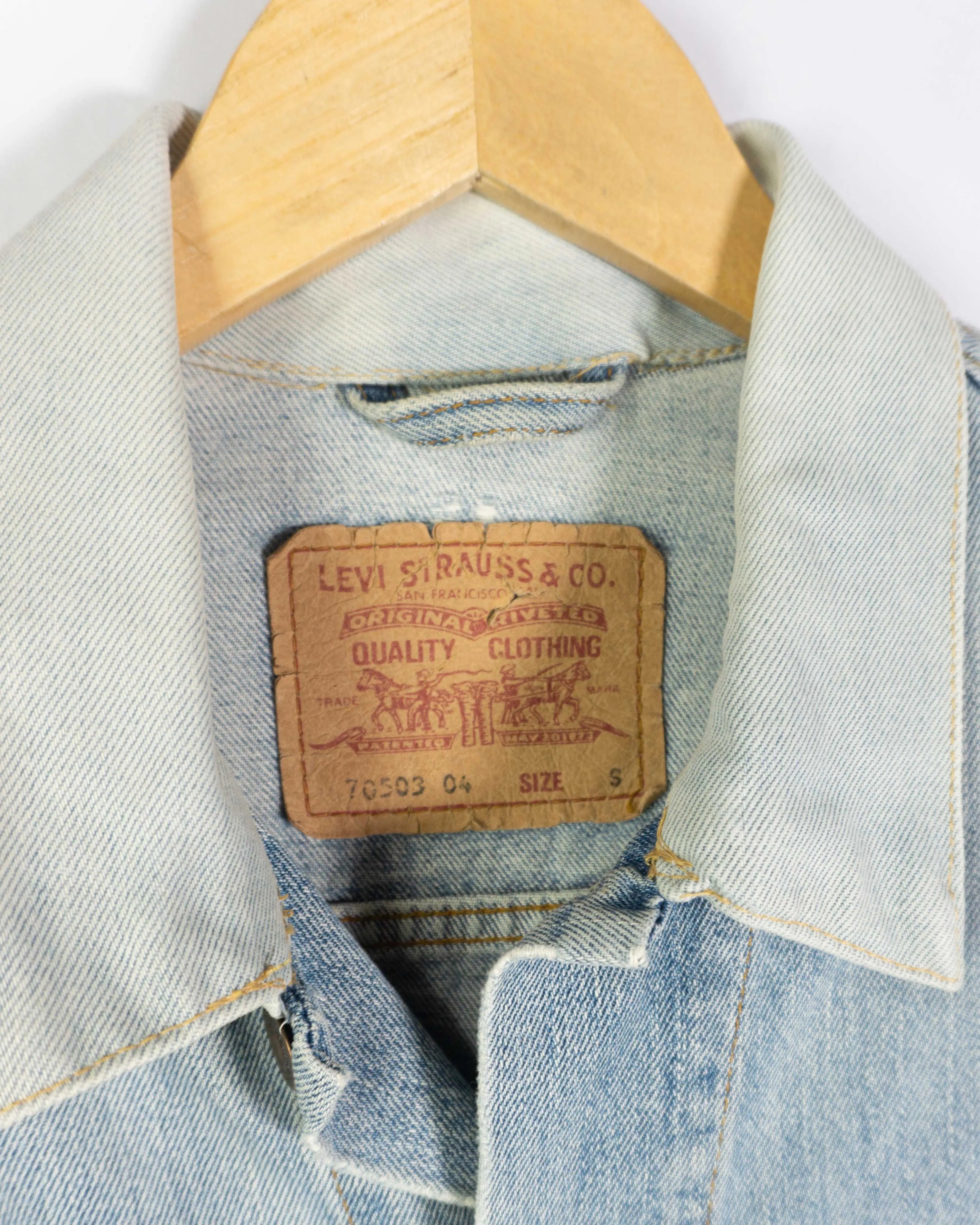 Chaqueta Levi's Light Wash Azul Vintage 90s — Talla S