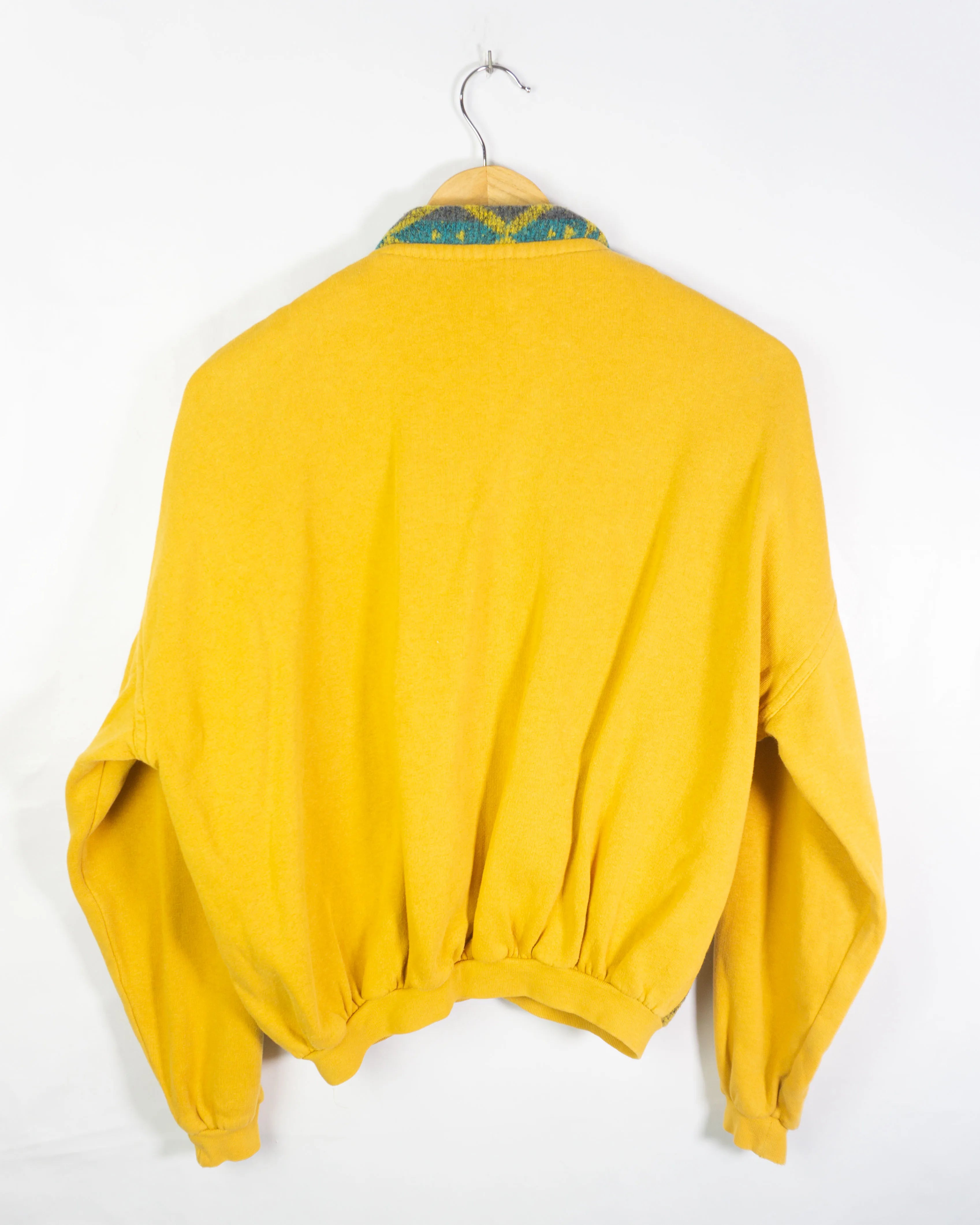 Chaqueta Geométrica Amarilla Vintage 90s Mujer — Talla M