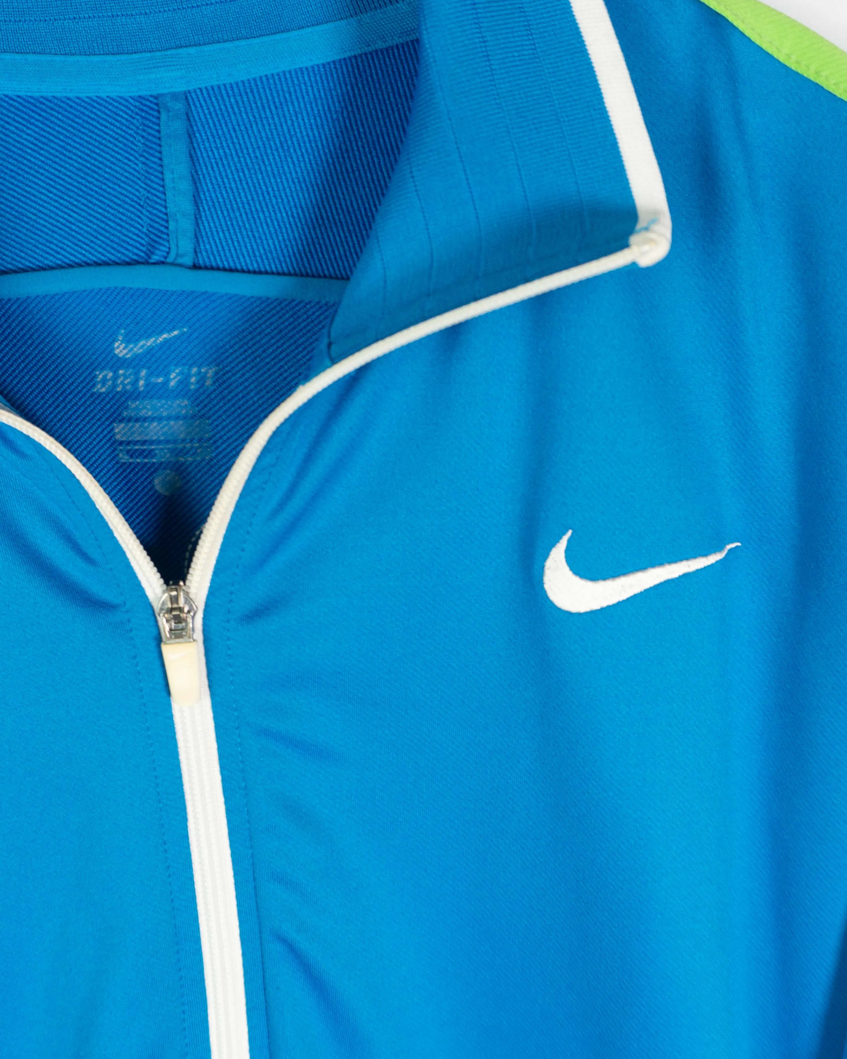 Chaqueta Nike Cremallera Azul Verde Neón — Talla XL
