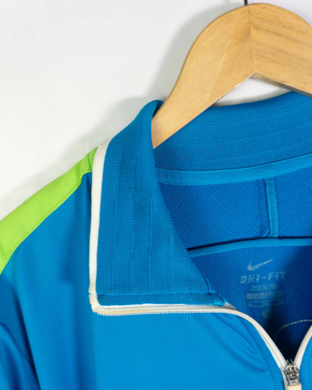 Chaqueta Nike Cremallera Azul Verde Neón — Talla XL