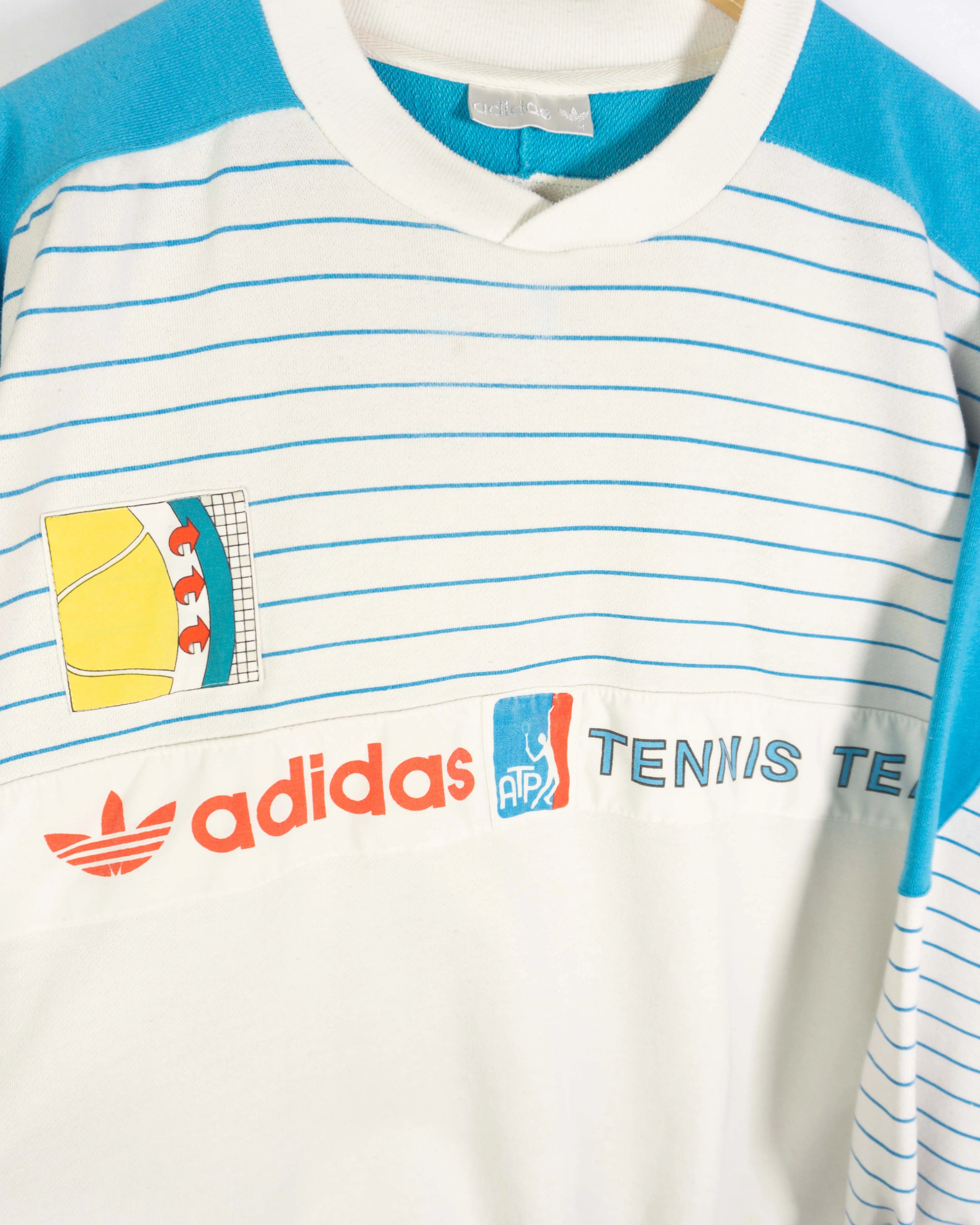 Sudadera Adidas Tennis ATP Rayada Vintage 90s — Talla M