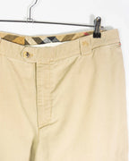 Pantalones Burberry London Beige Vintage 90s — Talla 54
