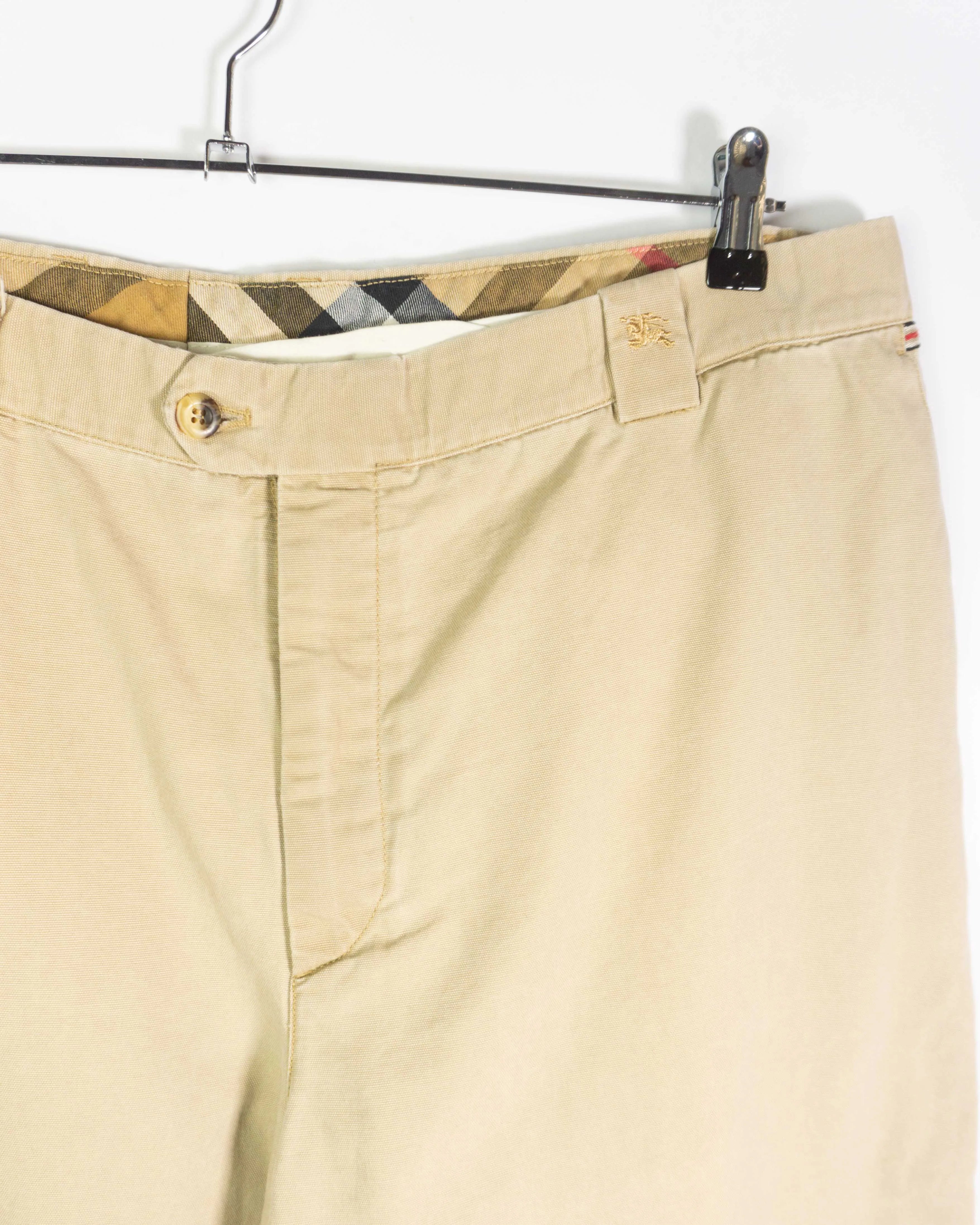 Pantalones Burberry London Beige Vintage 90s — Talla 54