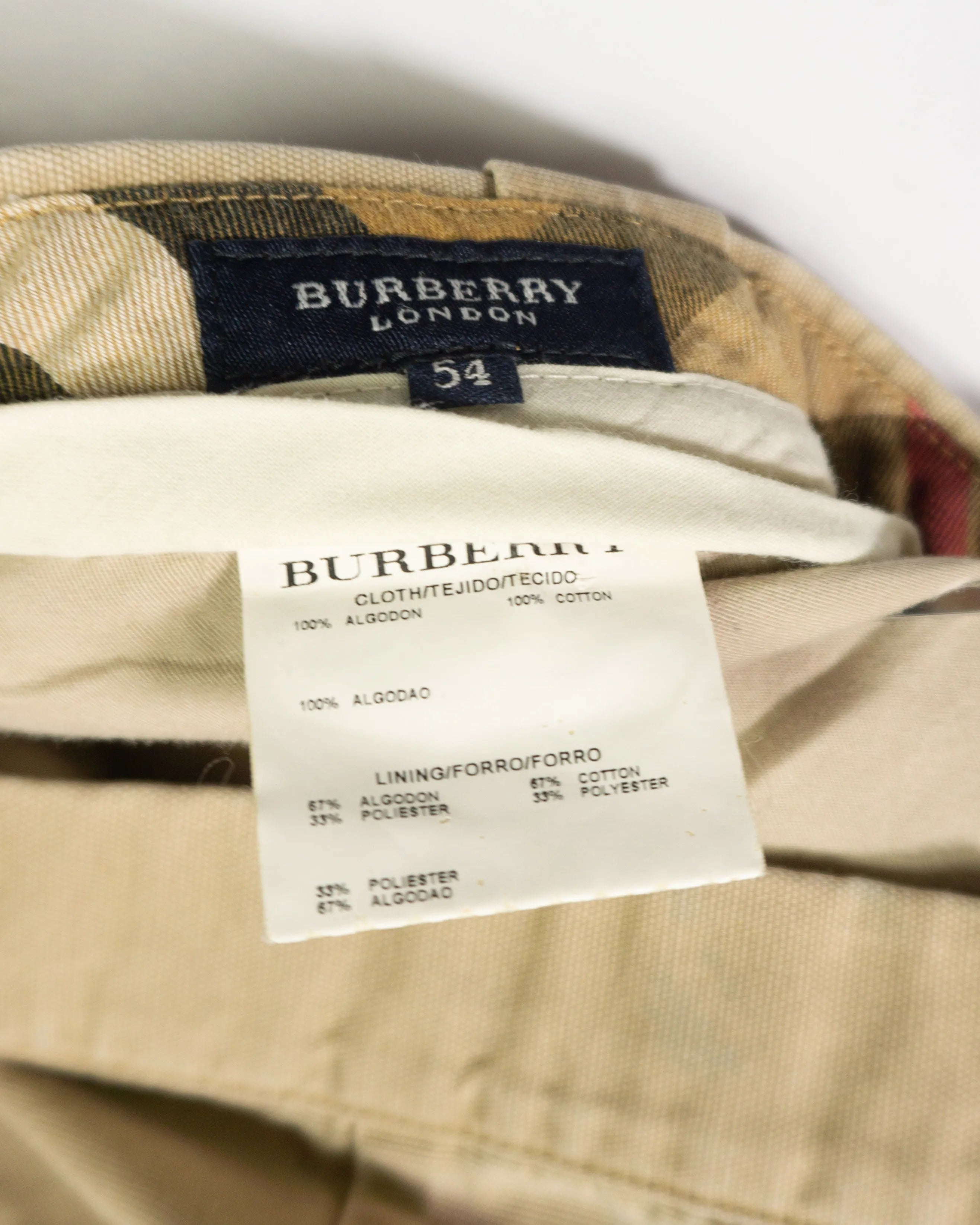 Pantalones Burberry London Beige Vintage 90s — Talla 54