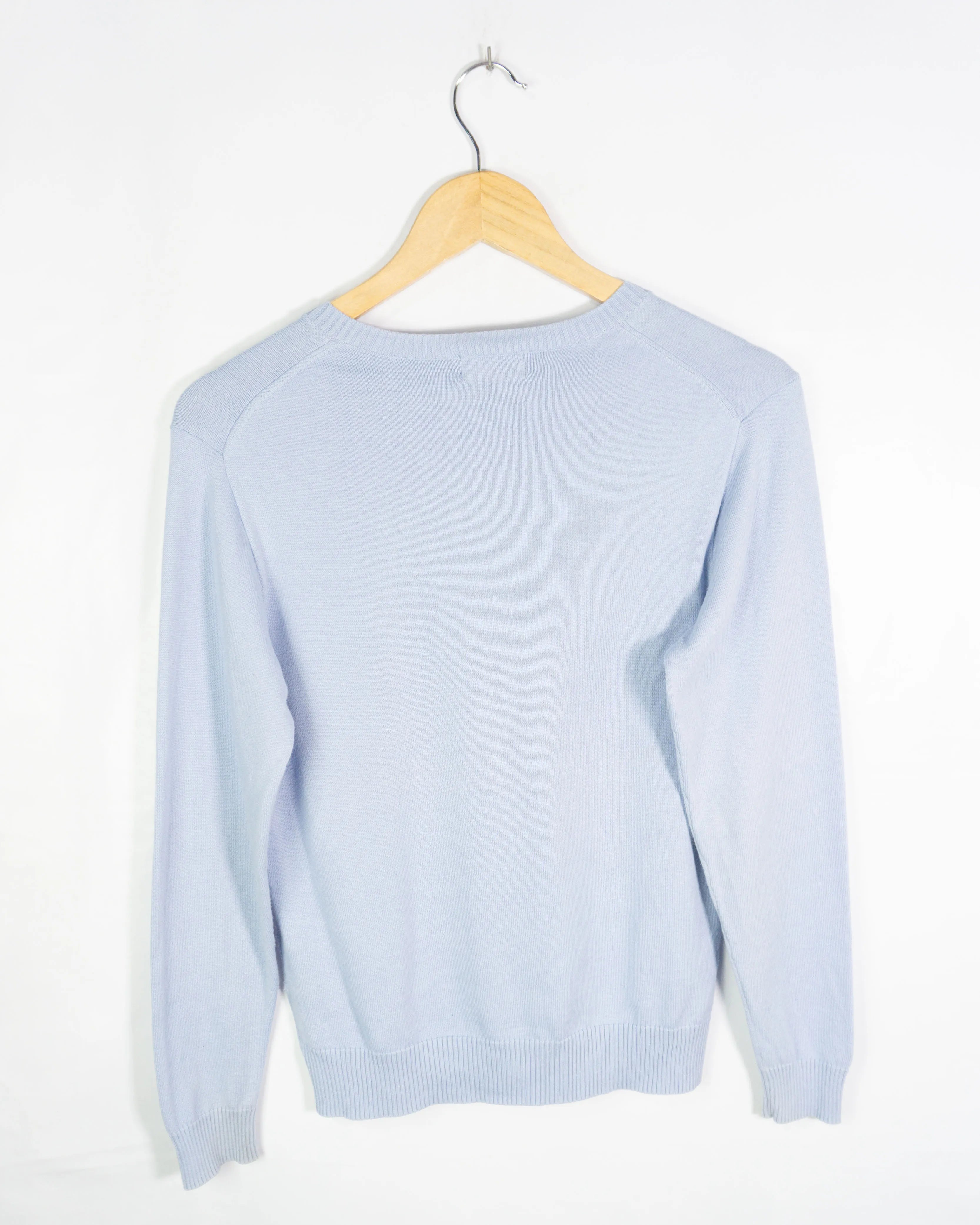 Jersey Ralph Lauren Cuello V Azul Celeste Mujer — Talla S