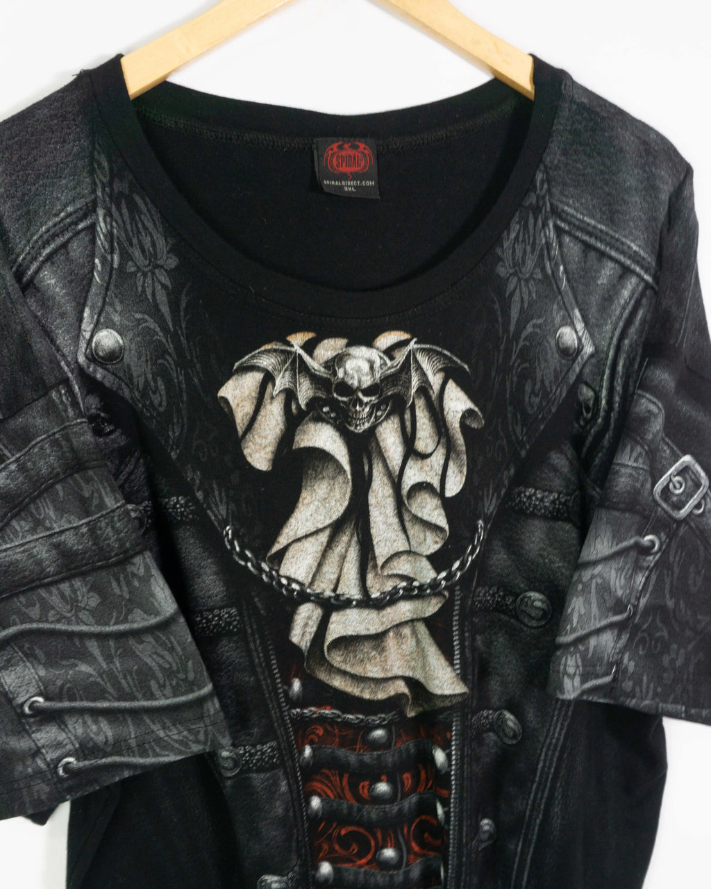 Camiseta Spiral Direct Gótica Negra — Talla 3XL