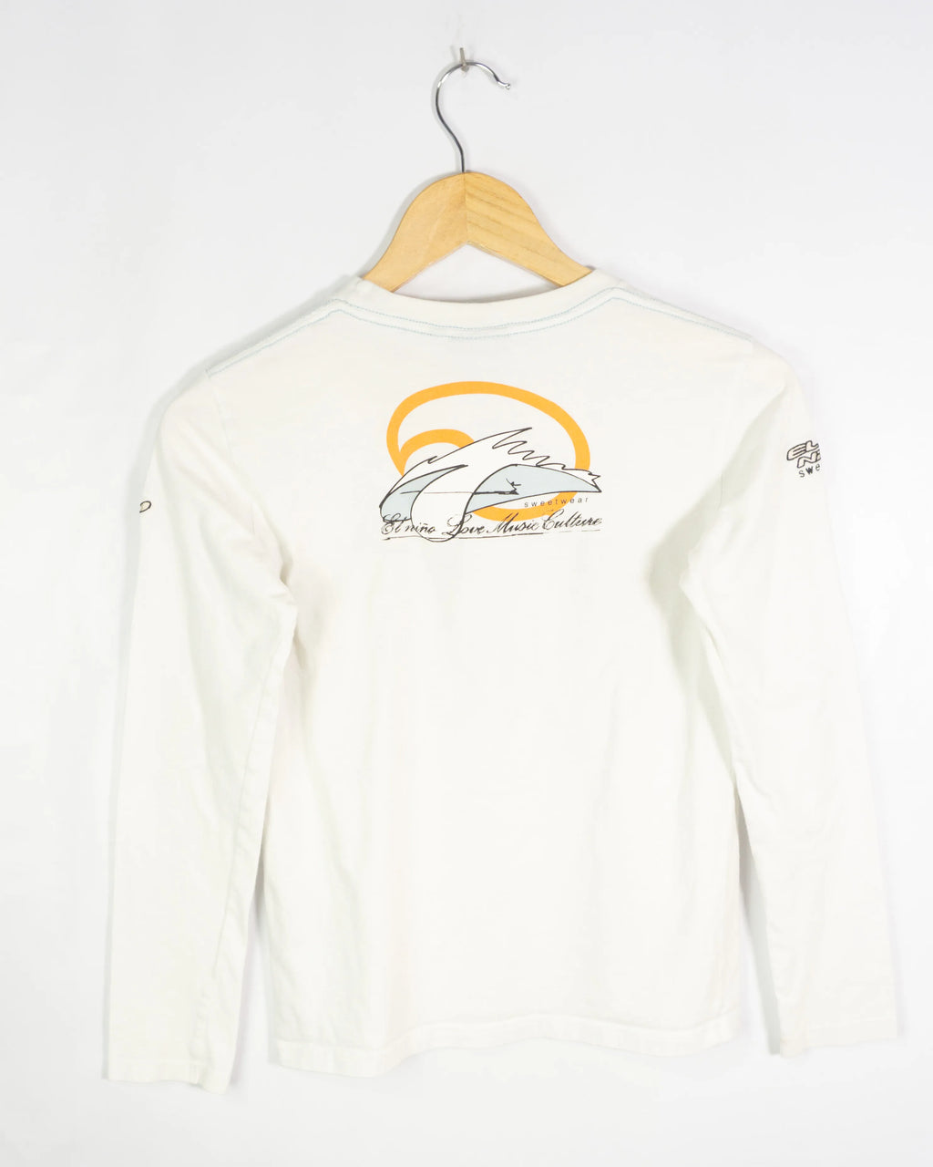Camiseta El Niño Manga Larga Blanca Vintage 00s Mujer — Talla S