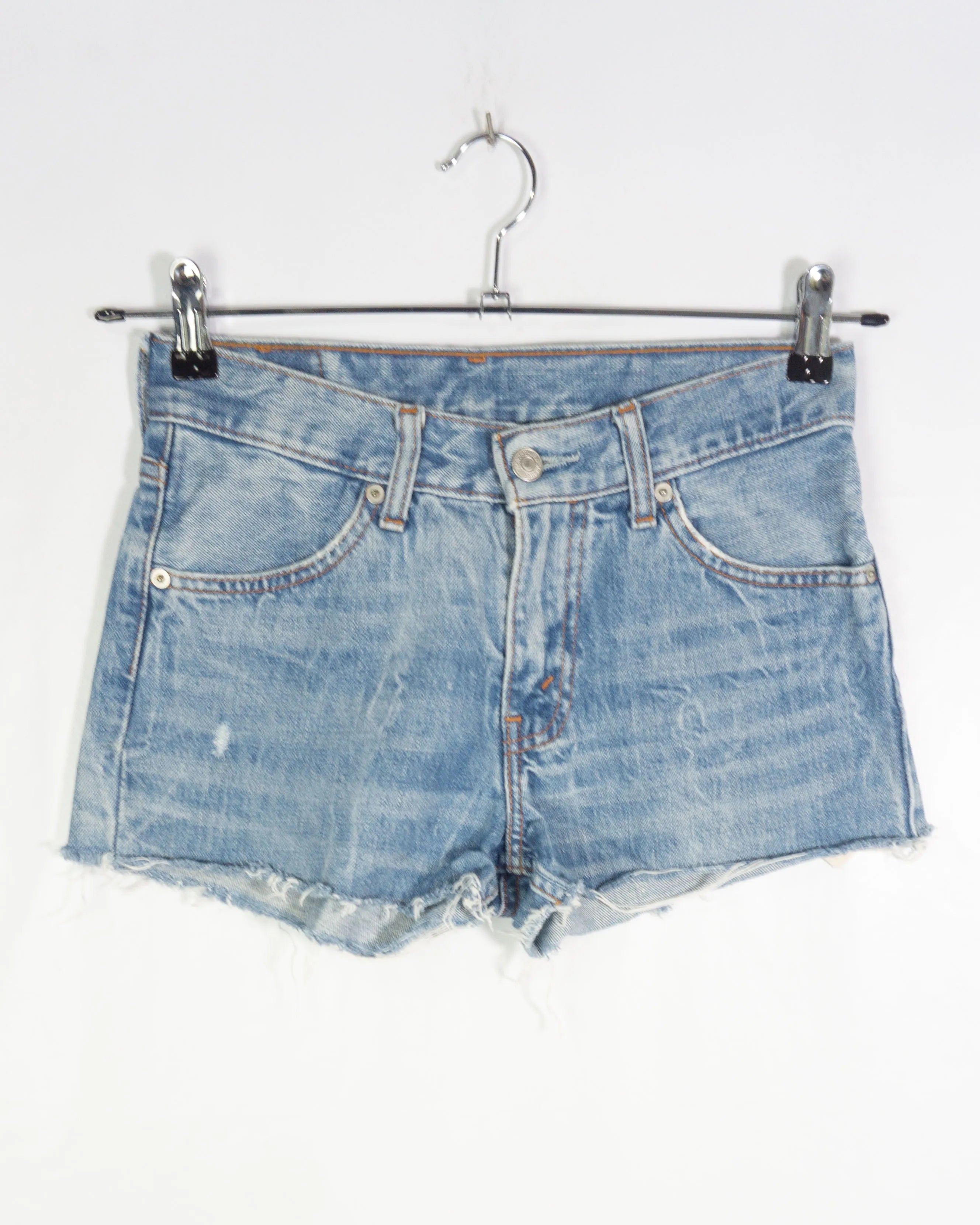 Shorts Levi's 560 Denim Claro Cortados Vintage Mujer — Talla S