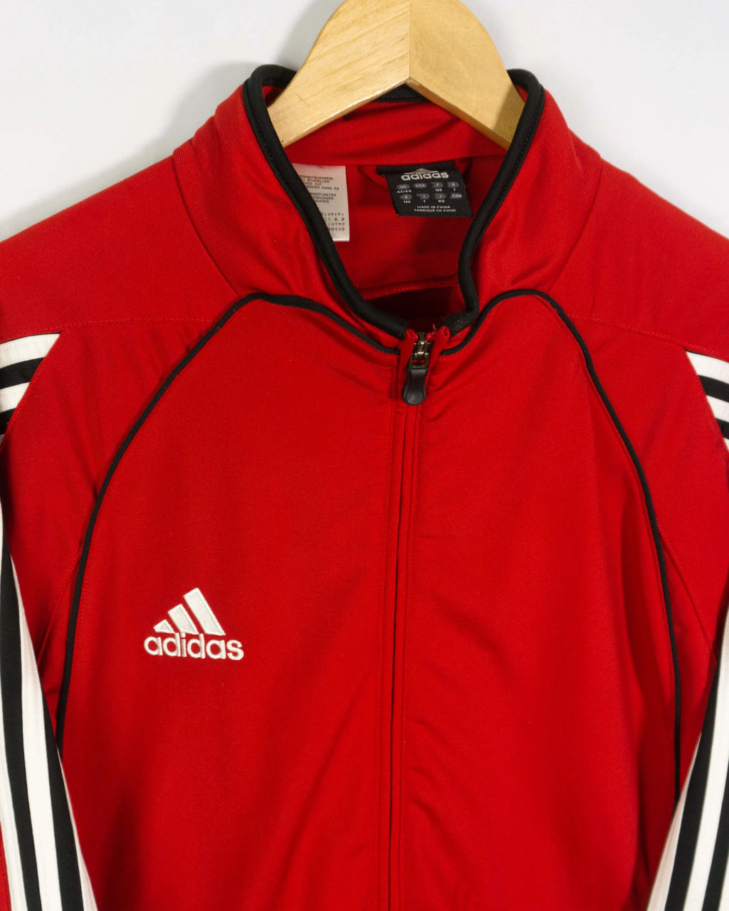 Chaqueta Adidas Roja 3 Bandas Vintage 00s — Talla XL
