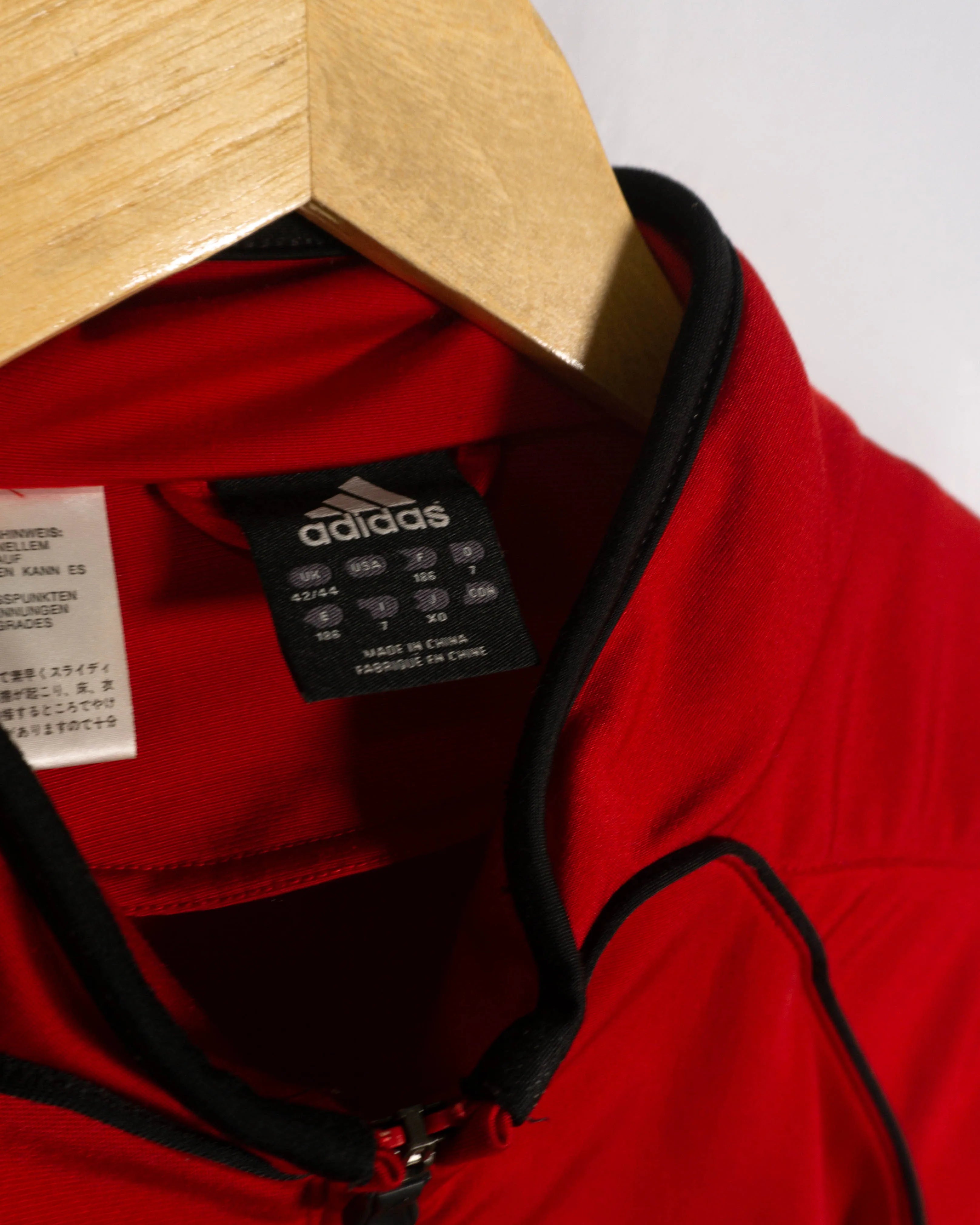 Chaqueta Adidas Roja 3 Bandas Vintage 00s — Talla XL