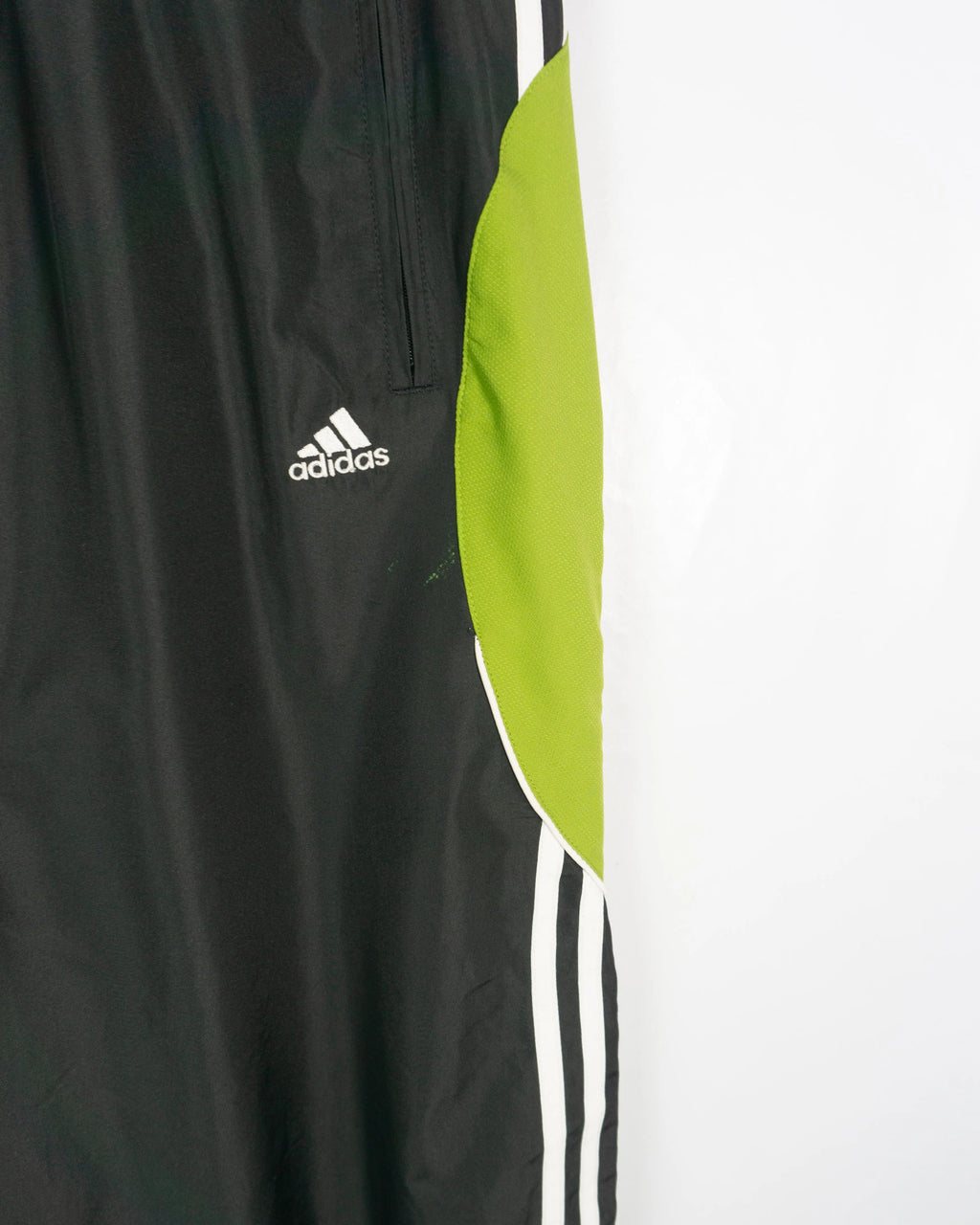 Pantalón Adidas Negro Verde Lima Vintage 00s — Talla L