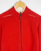 Jersey Tommy Hilfiger Cremallera Rojo Vintage 00s — Talla S