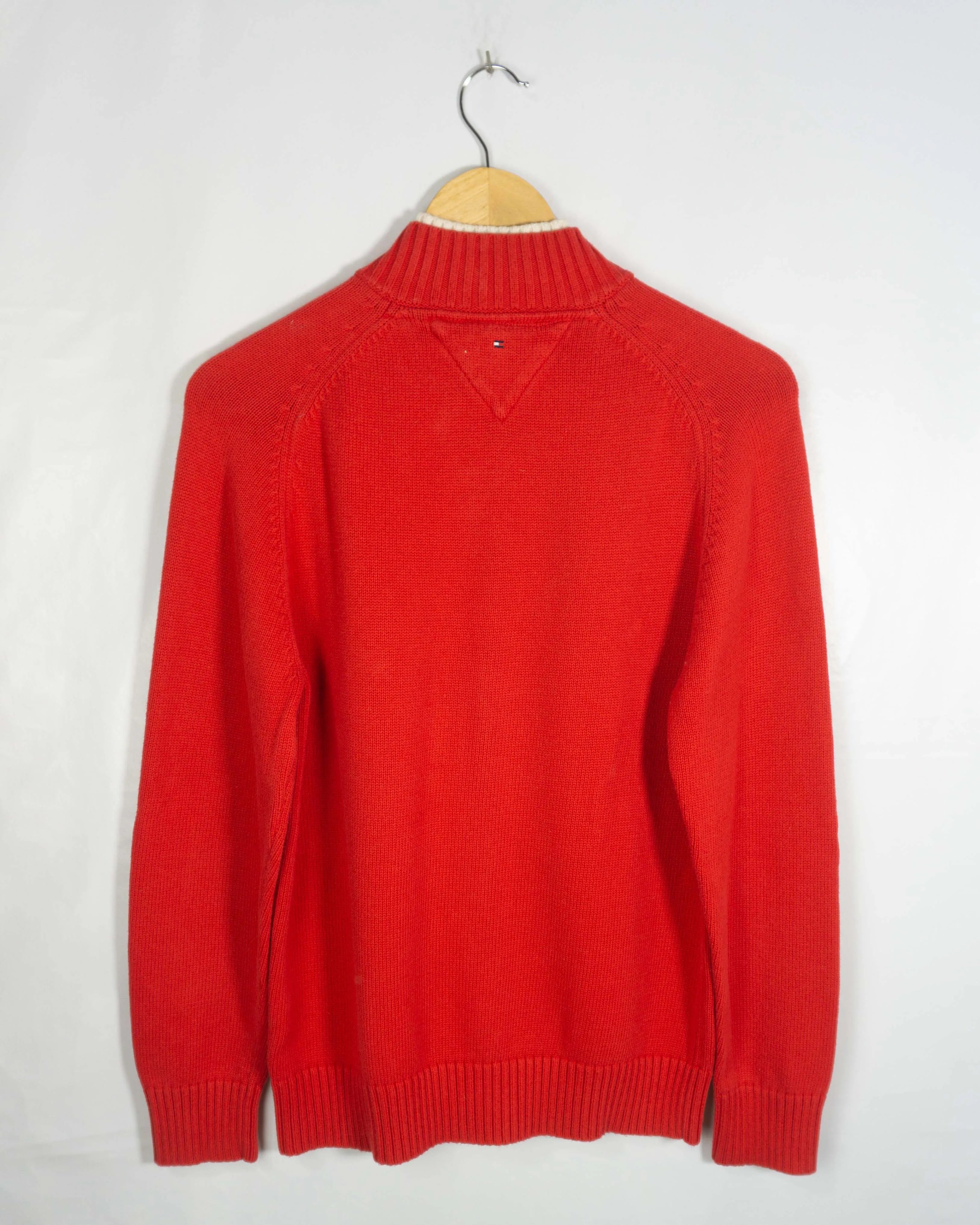 Jersey Tommy Hilfiger Cremallera Rojo Vintage 00s — Talla S