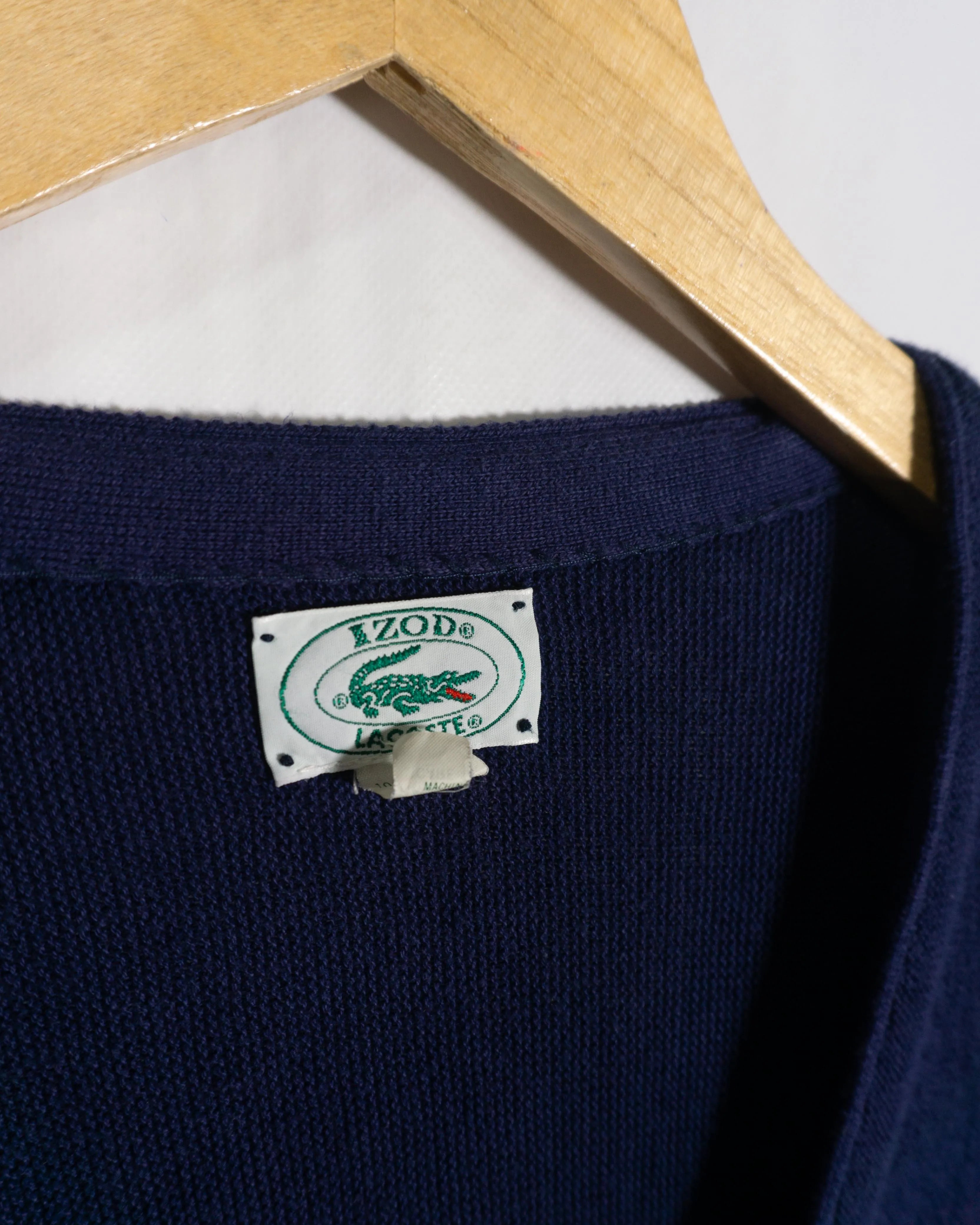 Cárdigan Izod Lacoste Azul Marino Vintage 80s — Talla M
