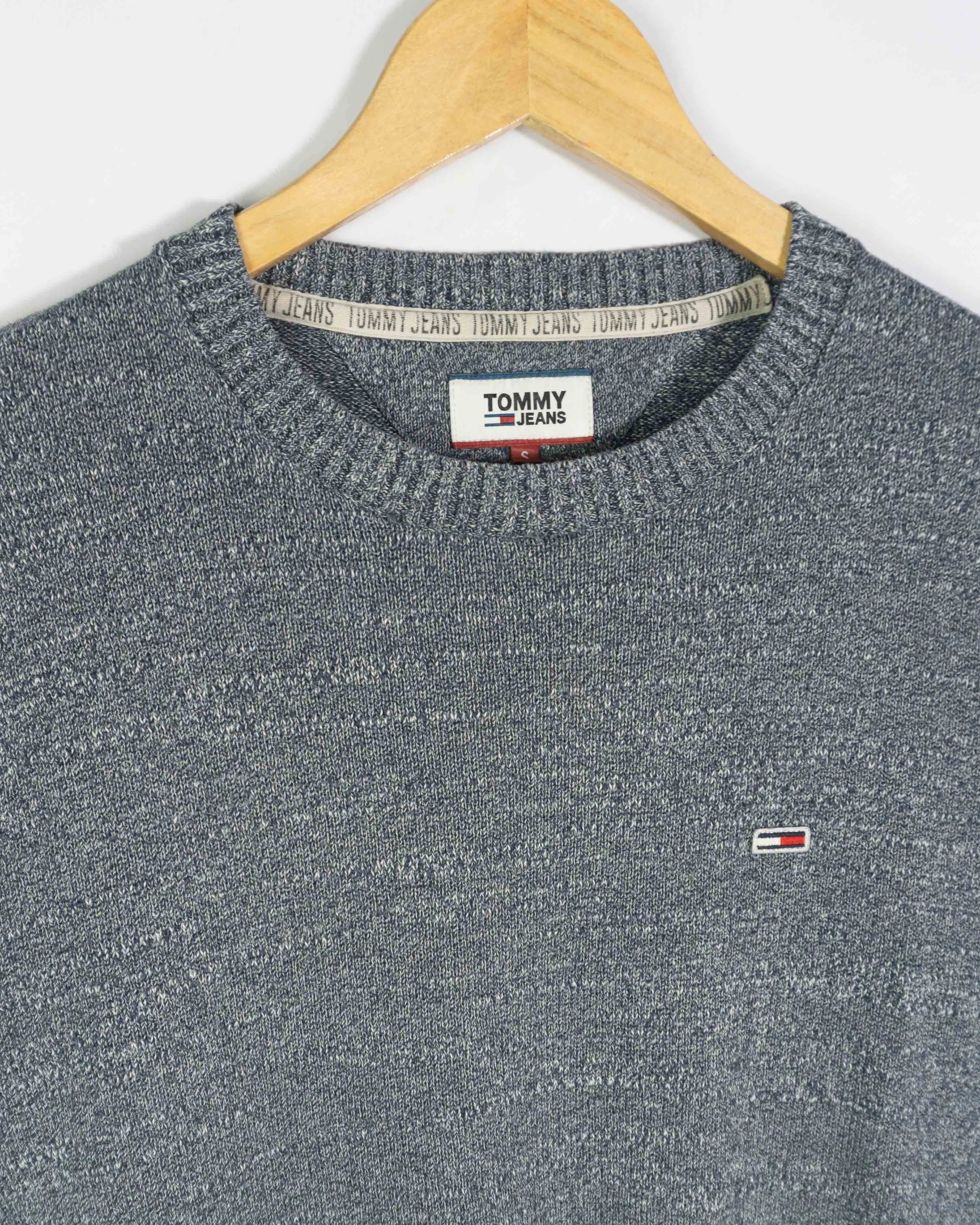 Jersey Tommy Jeans Punto Jaspeado Gris — Talla S