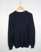 Jersey Lacoste Cuello V Azul Marino Punto Fino — Talla L
