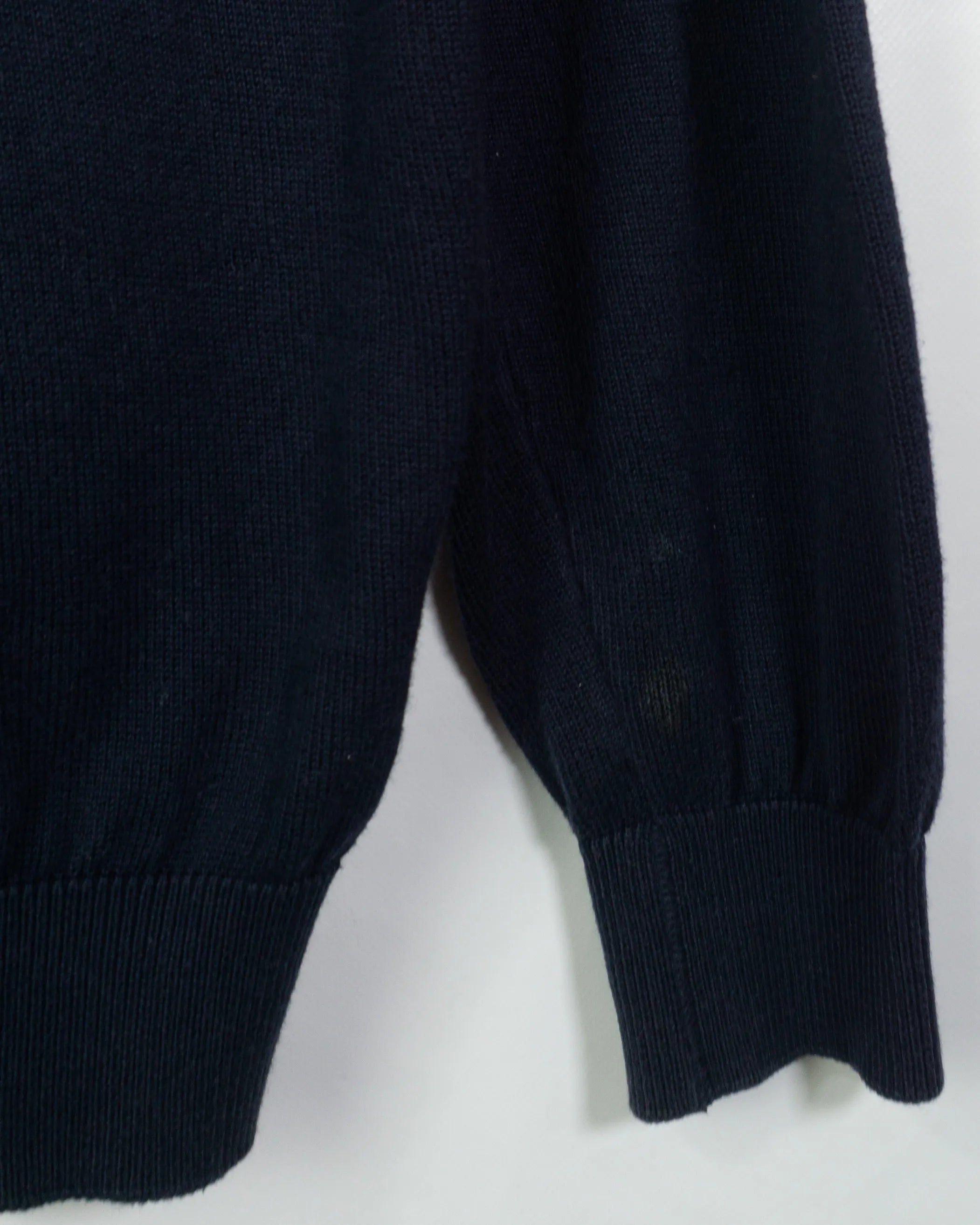 Jersey Lacoste Cuello V Azul Marino Punto Fino — Talla L