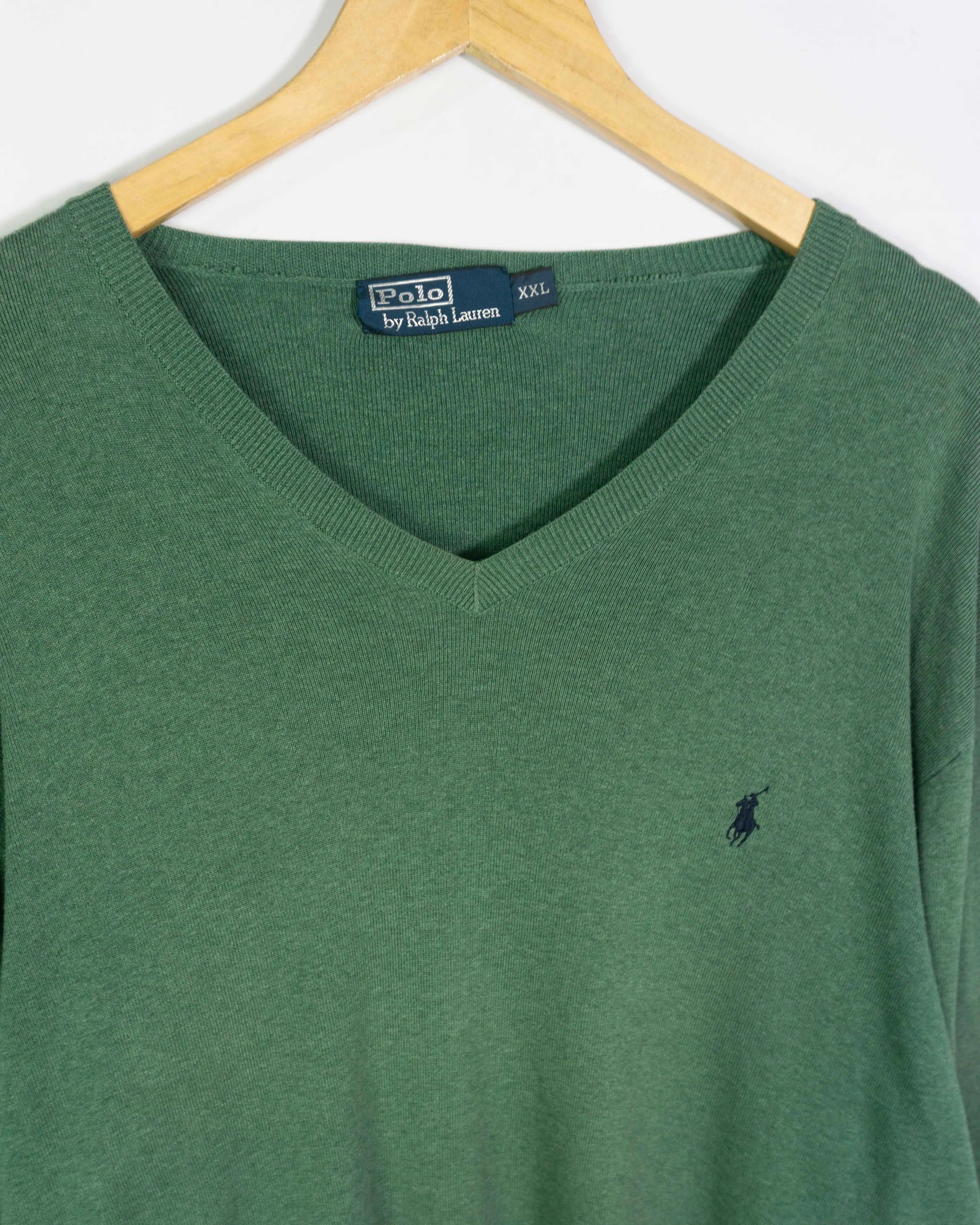 Jersey Polo Ralph Lauren Verde Cuello V — Talla XXL