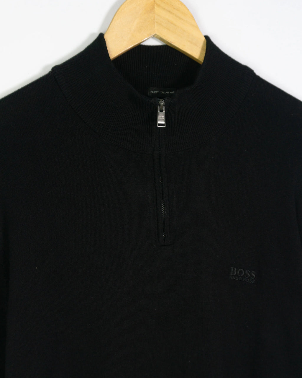 Jersey Hugo Boss Media Cremallera Negro — Talla XL