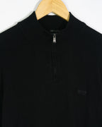 Jersey Hugo Boss Media Cremallera Negro — Talla XL