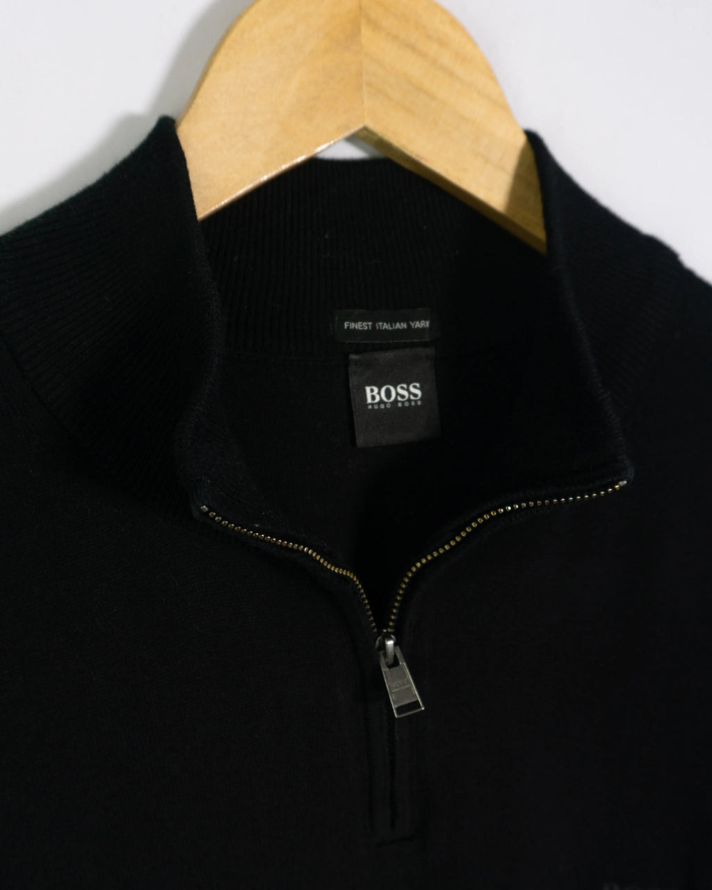 Jersey Hugo Boss Media Cremallera Negro — Talla XL