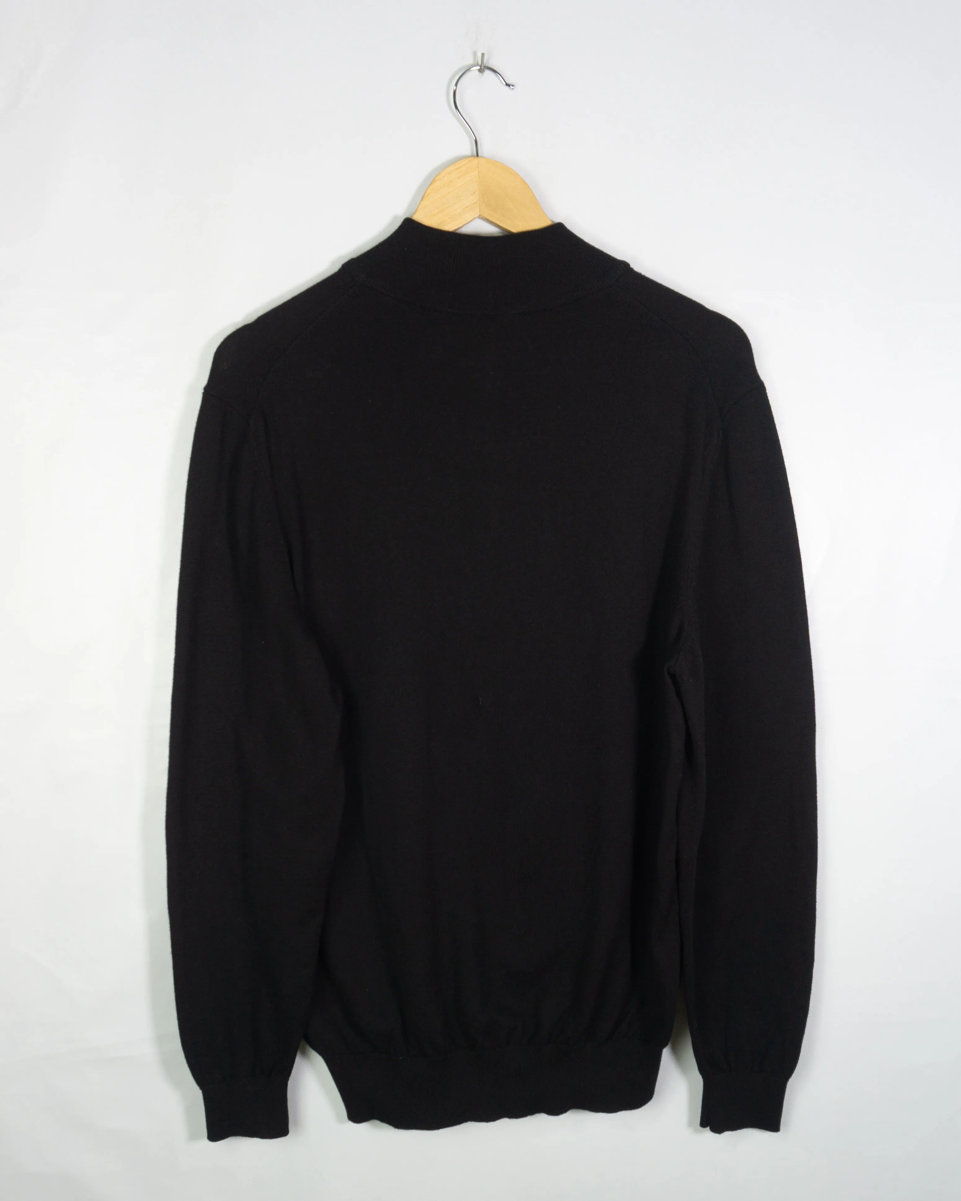 Jersey Hugo Boss Media Cremallera Negro — Talla XL