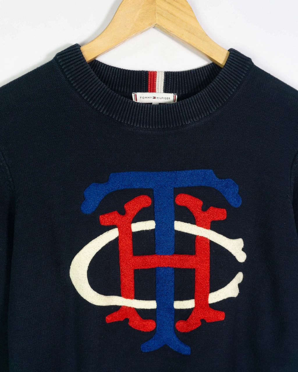 Jersey Tommy Hilfiger Monograma TH Azul Mujer — Talla L