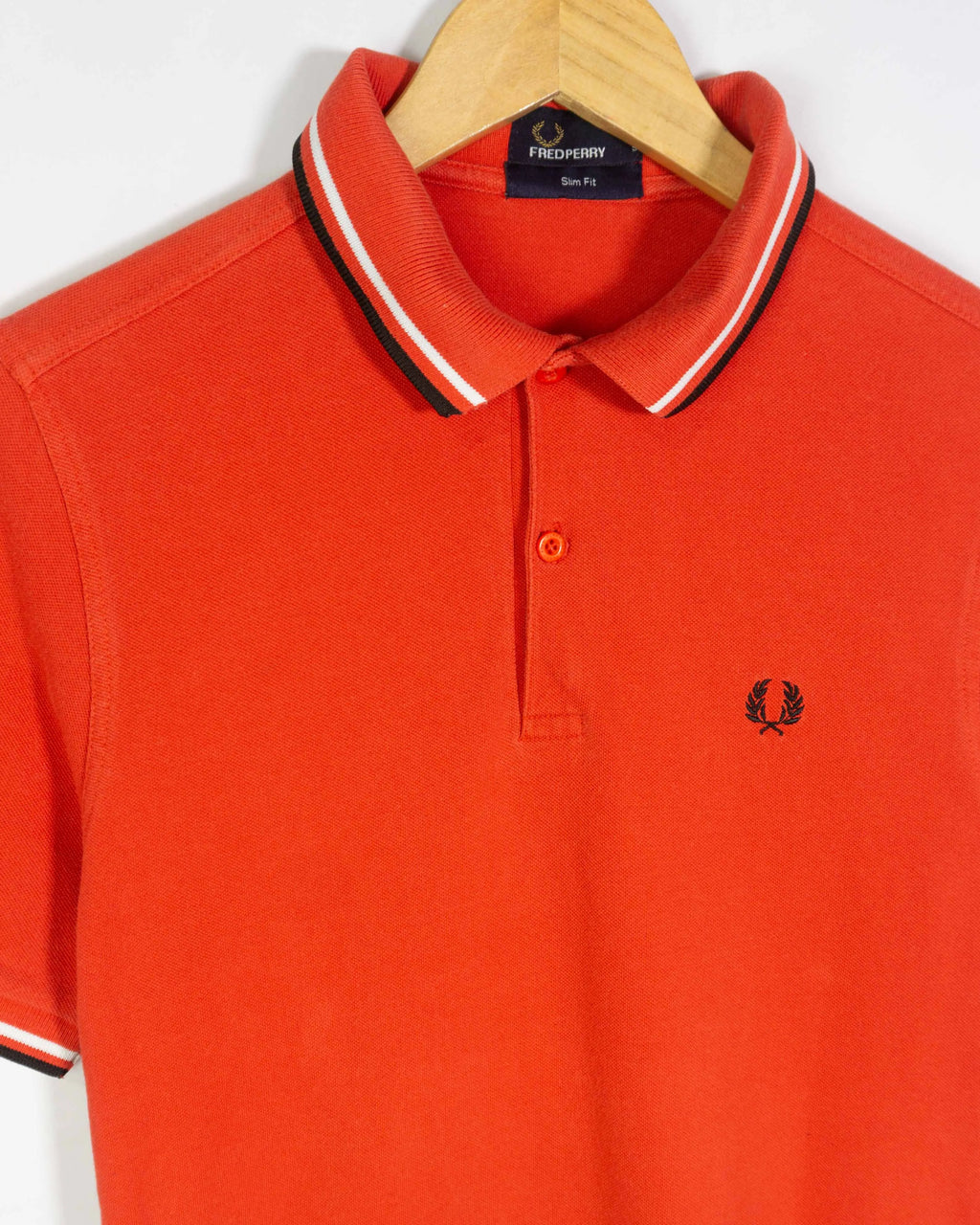 Polo Fred Perry Twin Tipped Naranja Slim Fit — Talla S