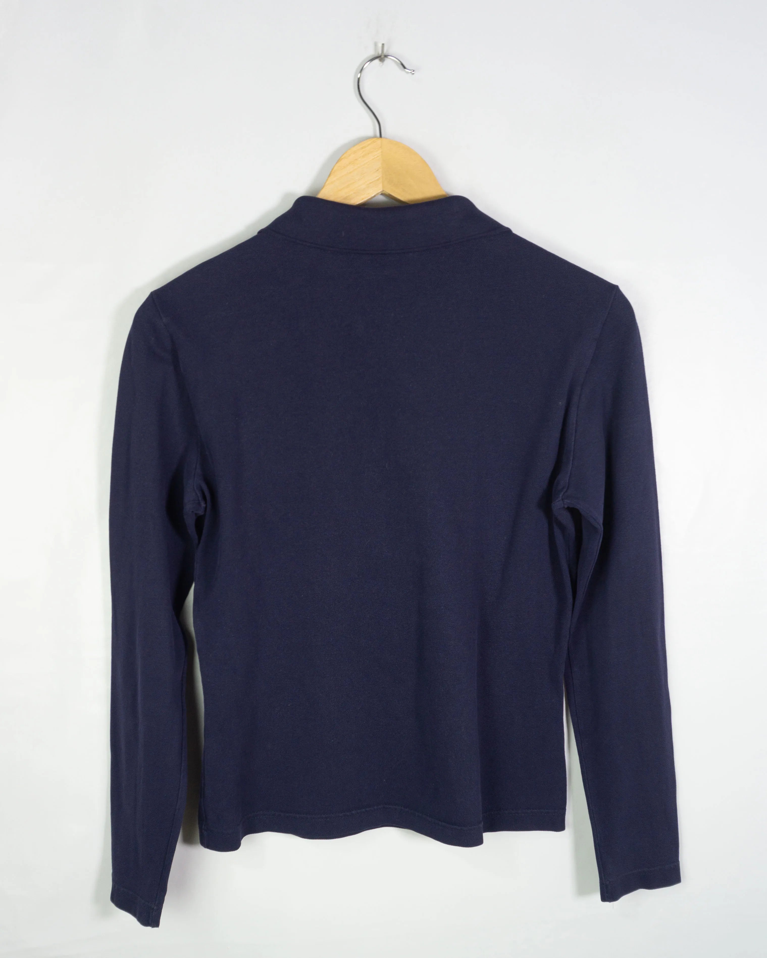 Polo Lacoste Manga Larga Azul Marino Mujer — Talla L