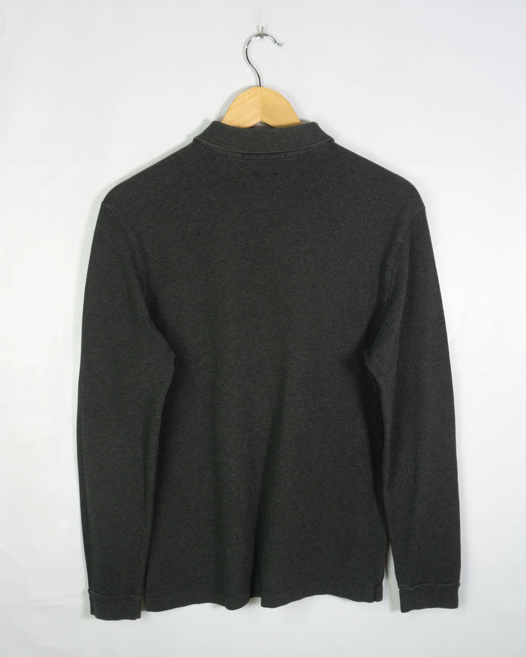 Polo Ralph Lauren Manga Larga Gris Oscuro — Talla S