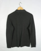 Polo Ralph Lauren Manga Larga Gris Oscuro — Talla S