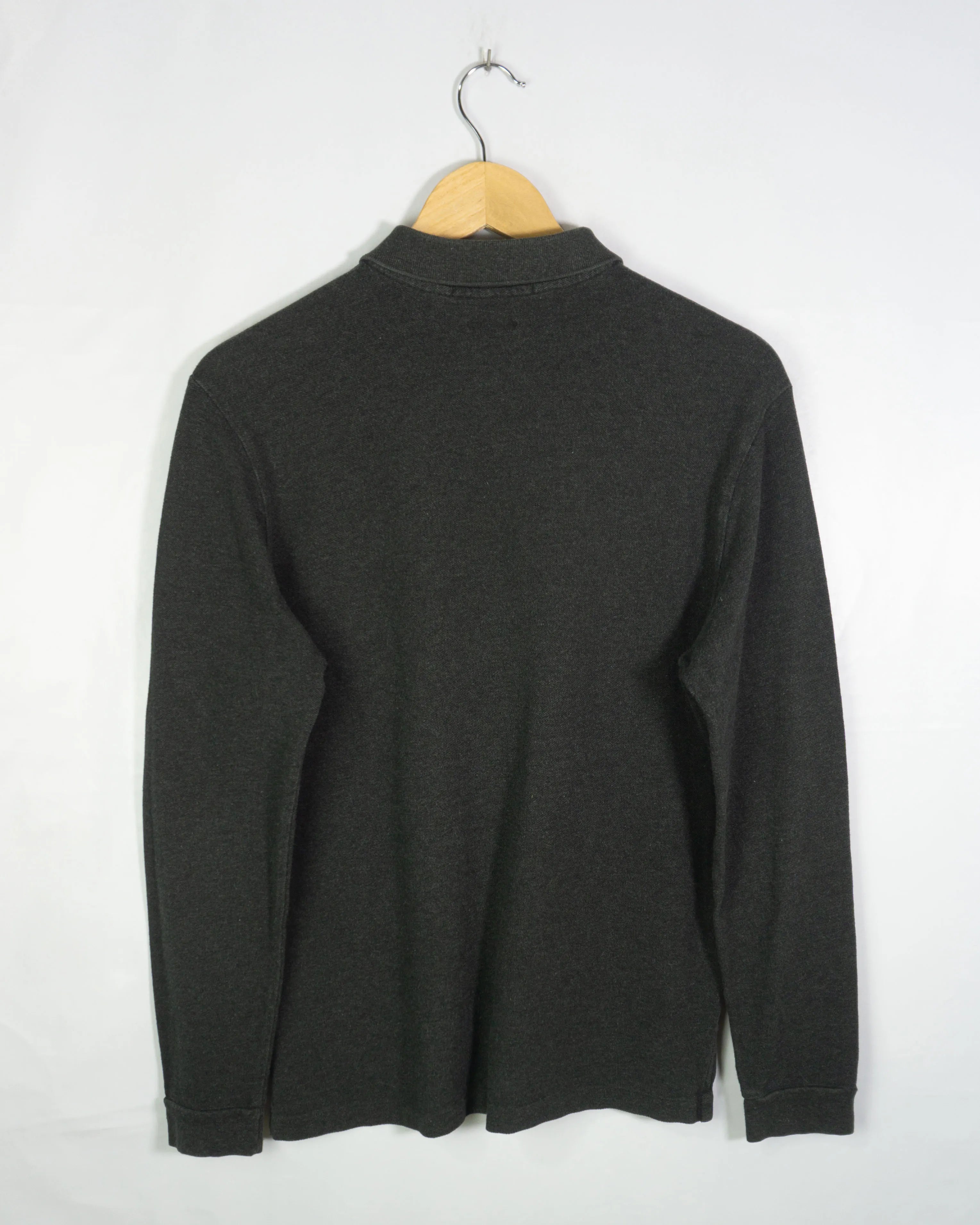 Polo Ralph Lauren Manga Larga Gris Oscuro — Talla S