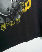 Camiseta Rock Calavera Guitarra Negra Fade — Talla L