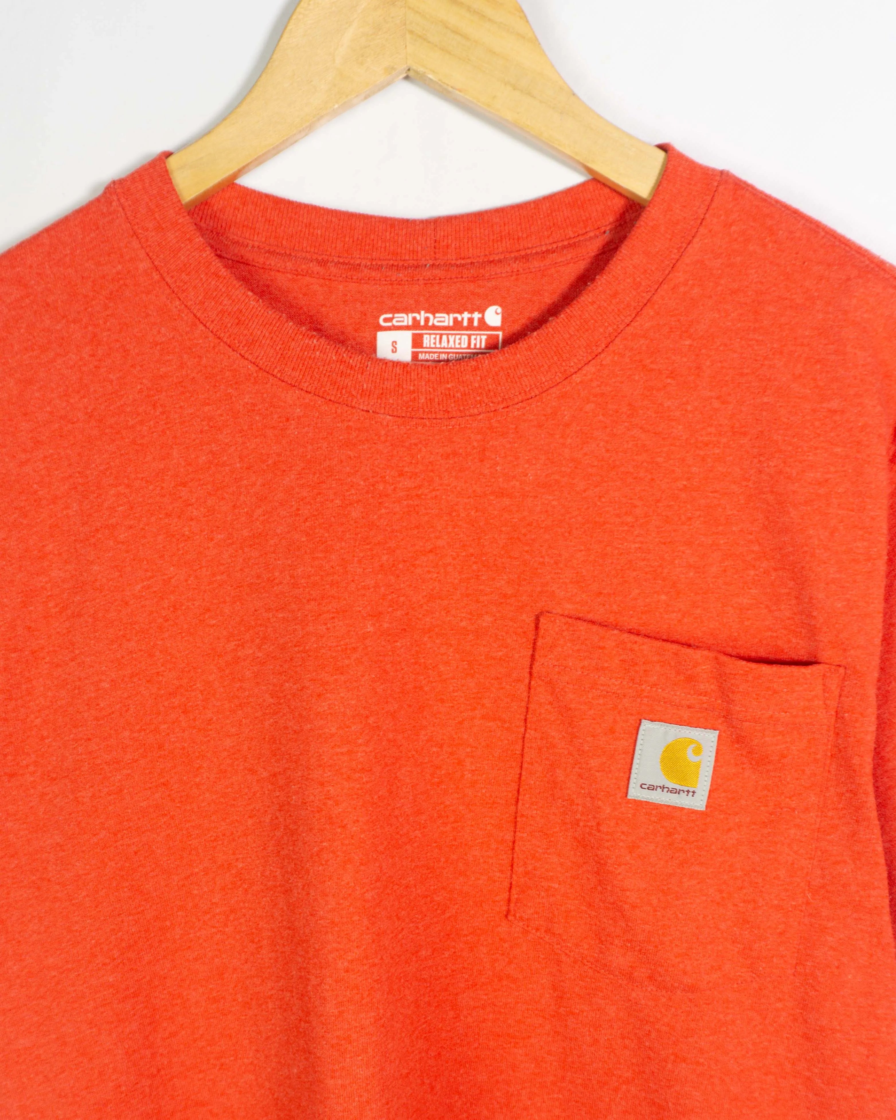 Camiseta Carhartt Pocket Naranja Relaxed Fit — Talla S