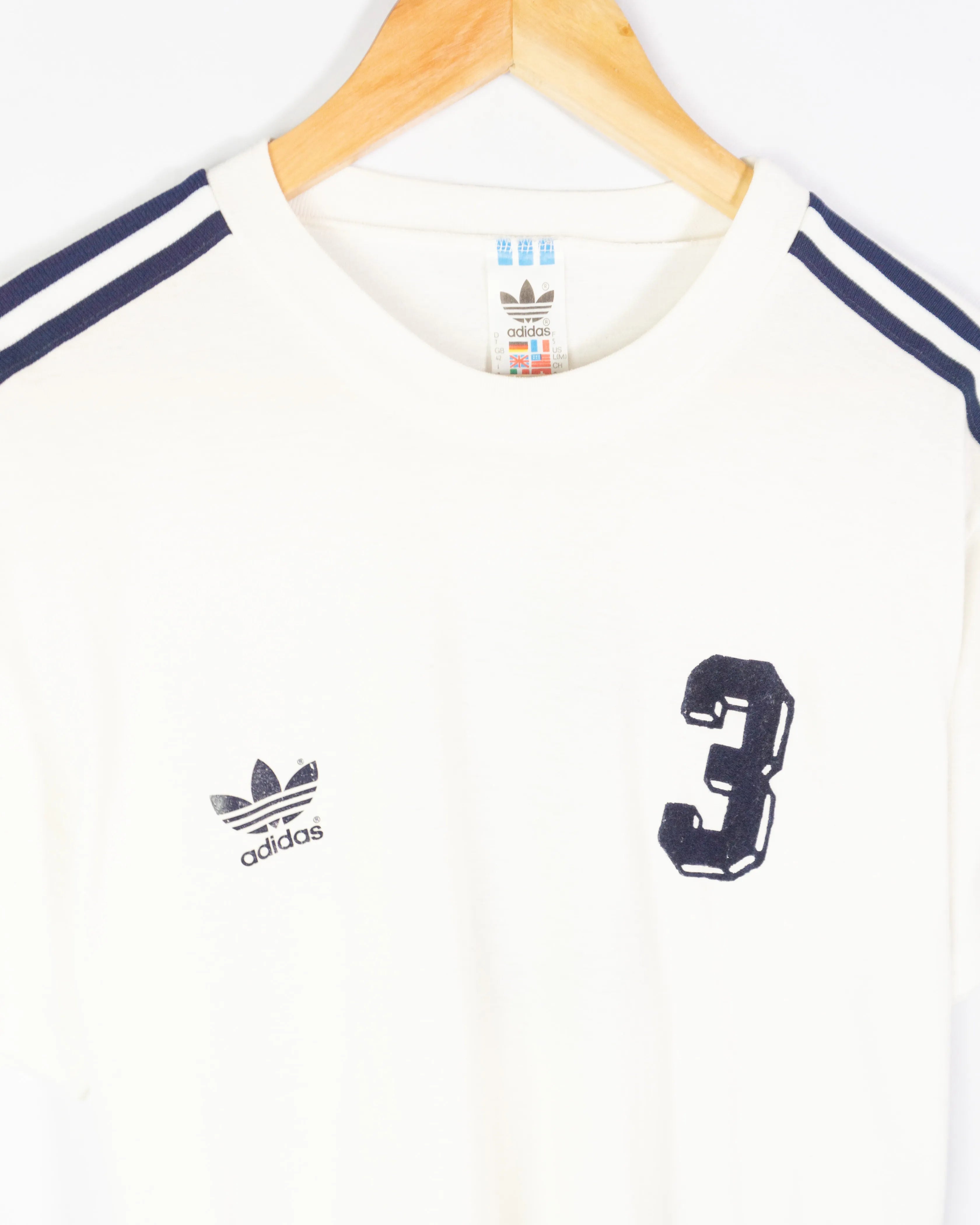 Camiseta Adidas Originals Tres Bandas Vintage 90s — Talla S
