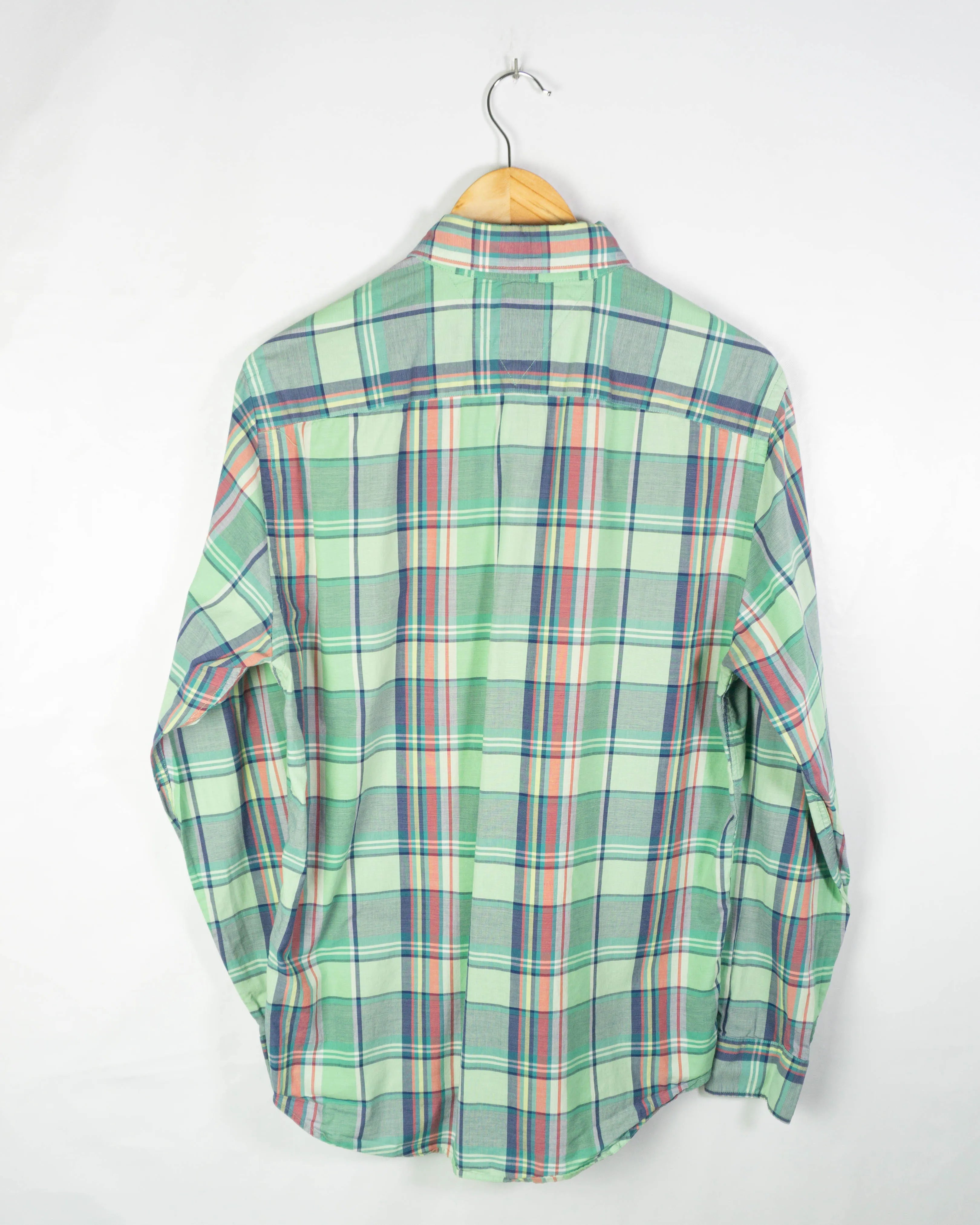 Camisa Tommy Hilfiger Cuadros Madras Verde — Talla M