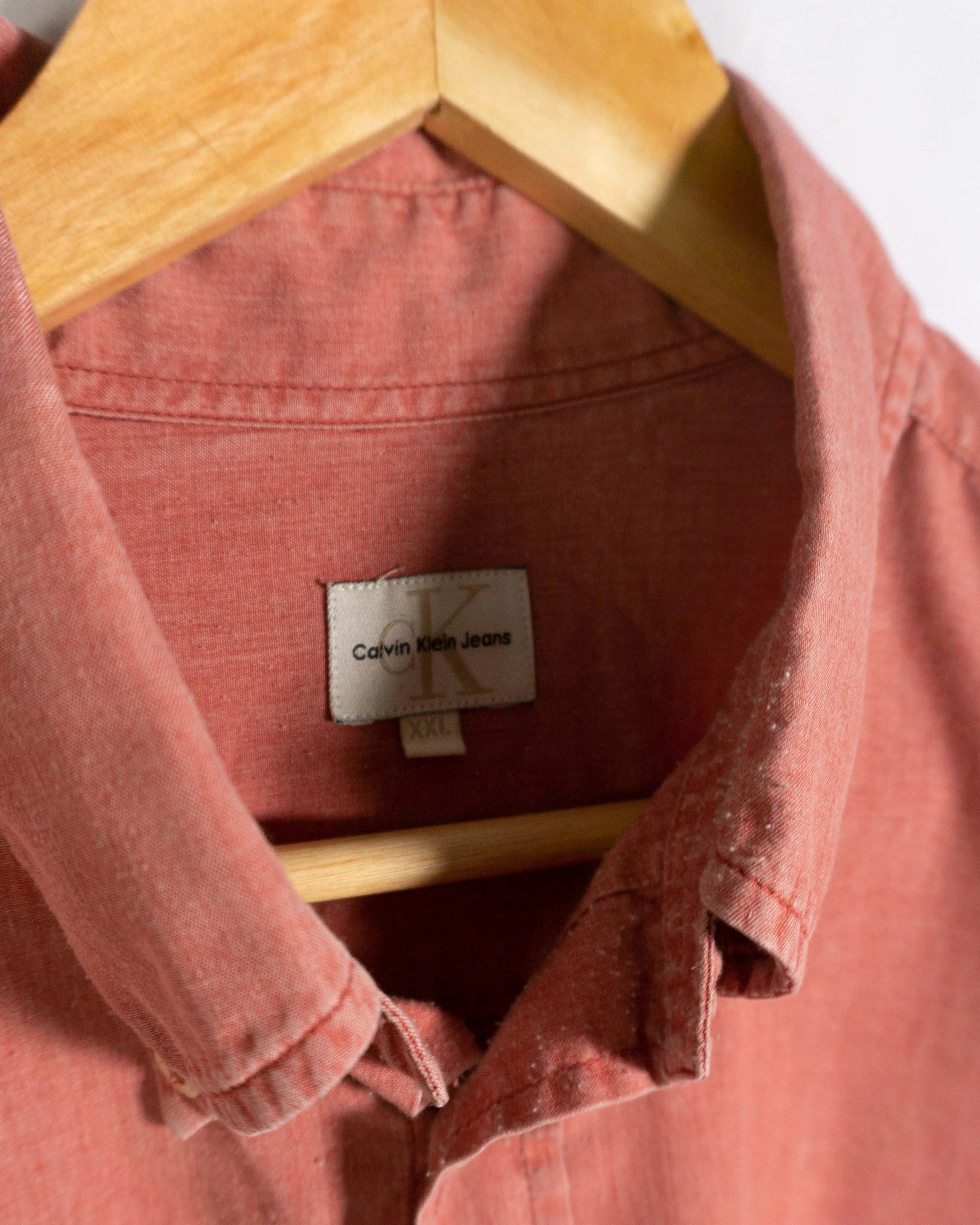 Camisa Calvin Klein Jeans Salmón Vintage 90s — Talla XXL