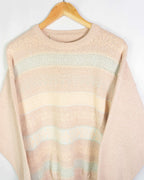 Jersey Punto Pastel Rayas Vintage 90s — Talla M