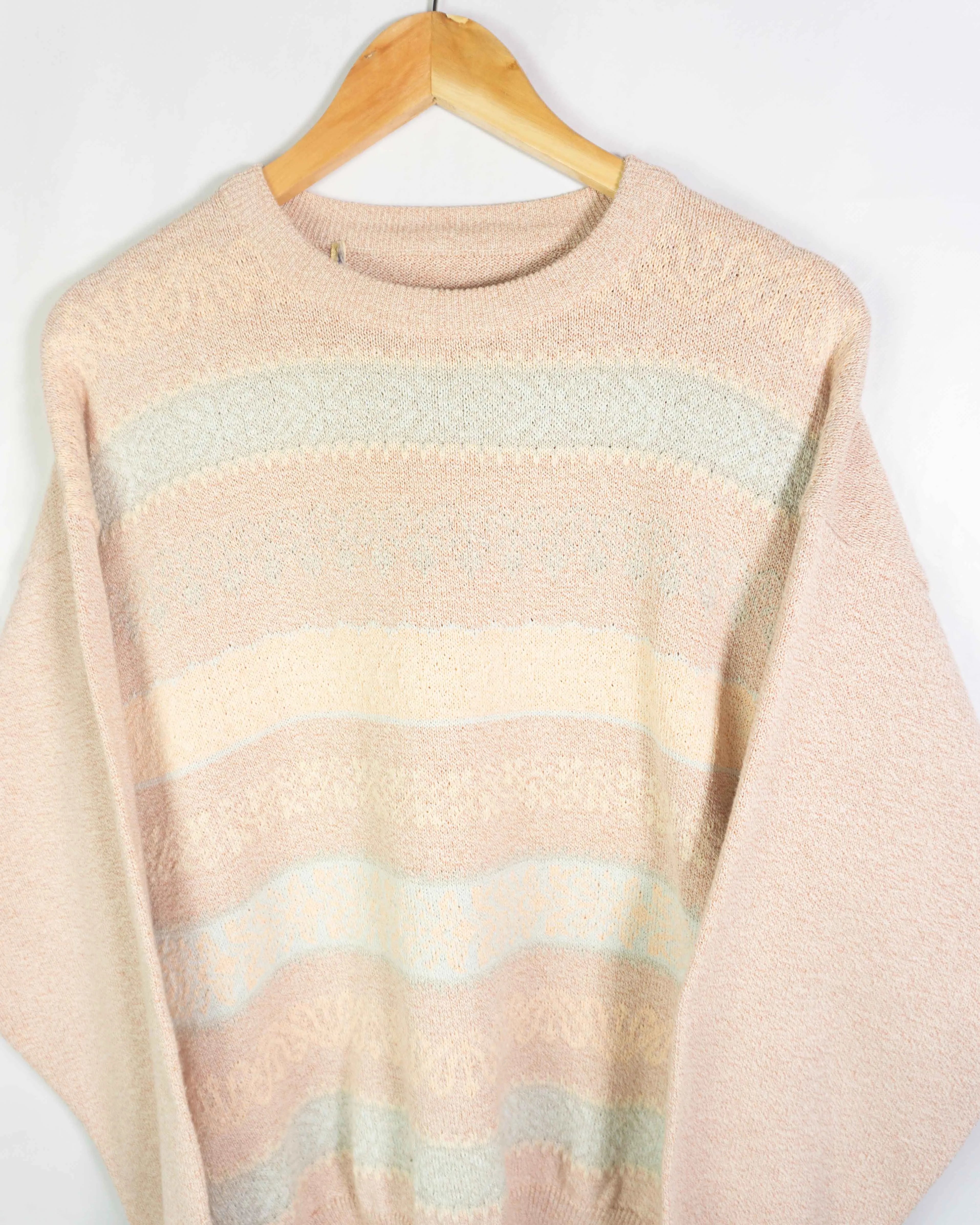 Jersey Punto Pastel Rayas Vintage 90s — Talla M