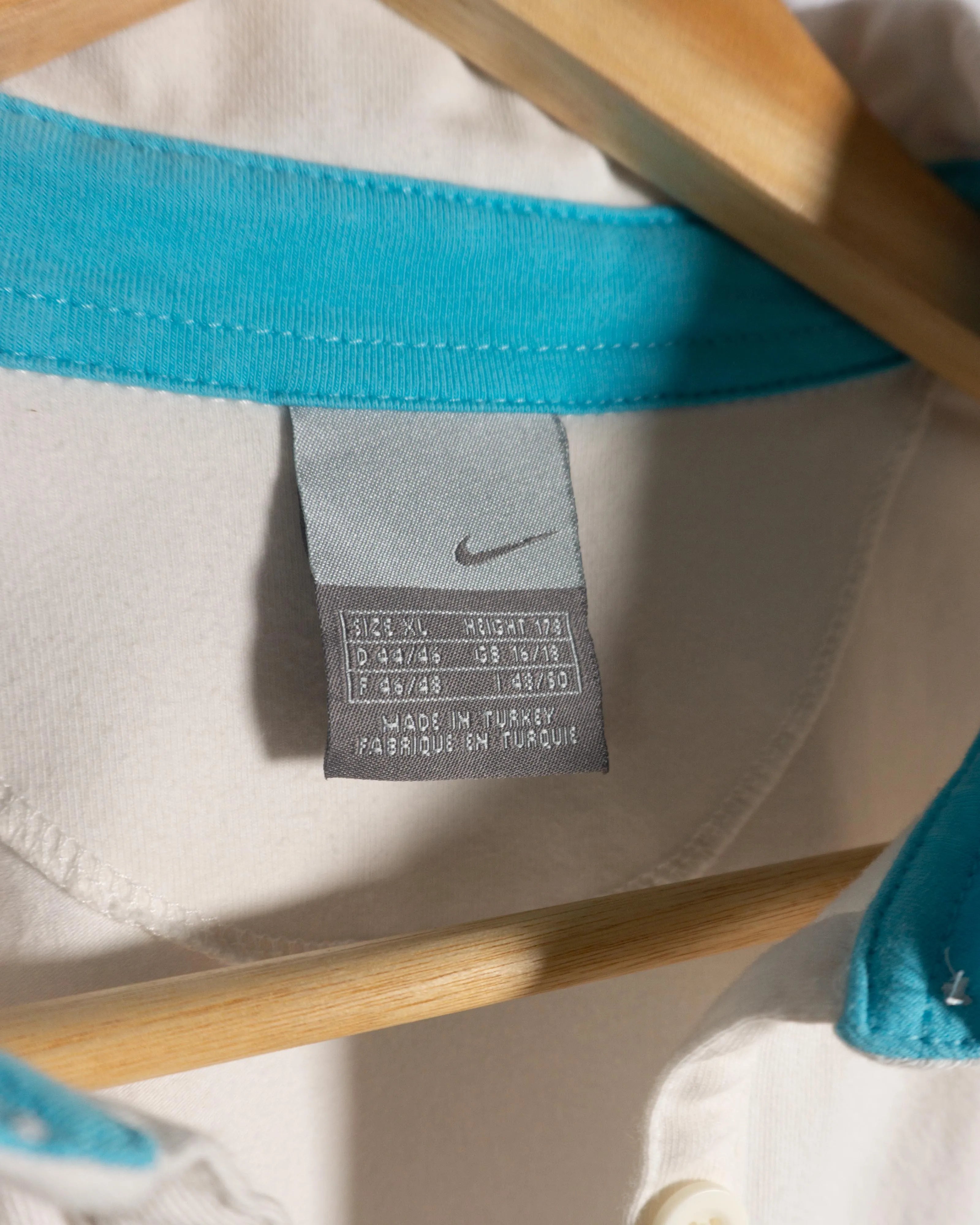 Polo Nike Blanco Detalle Turquesa Mujer — Talla L